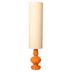Lampada da terra vintage anni 70 in vetro arancione design Italiano