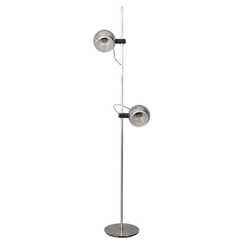 Lampada da terra vintage anni 70 metallo cromato design Goffredo Reggiani