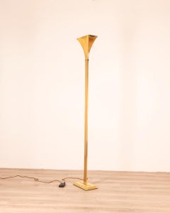 Vintage 1980s floor lamp golden brass design Relux Milano