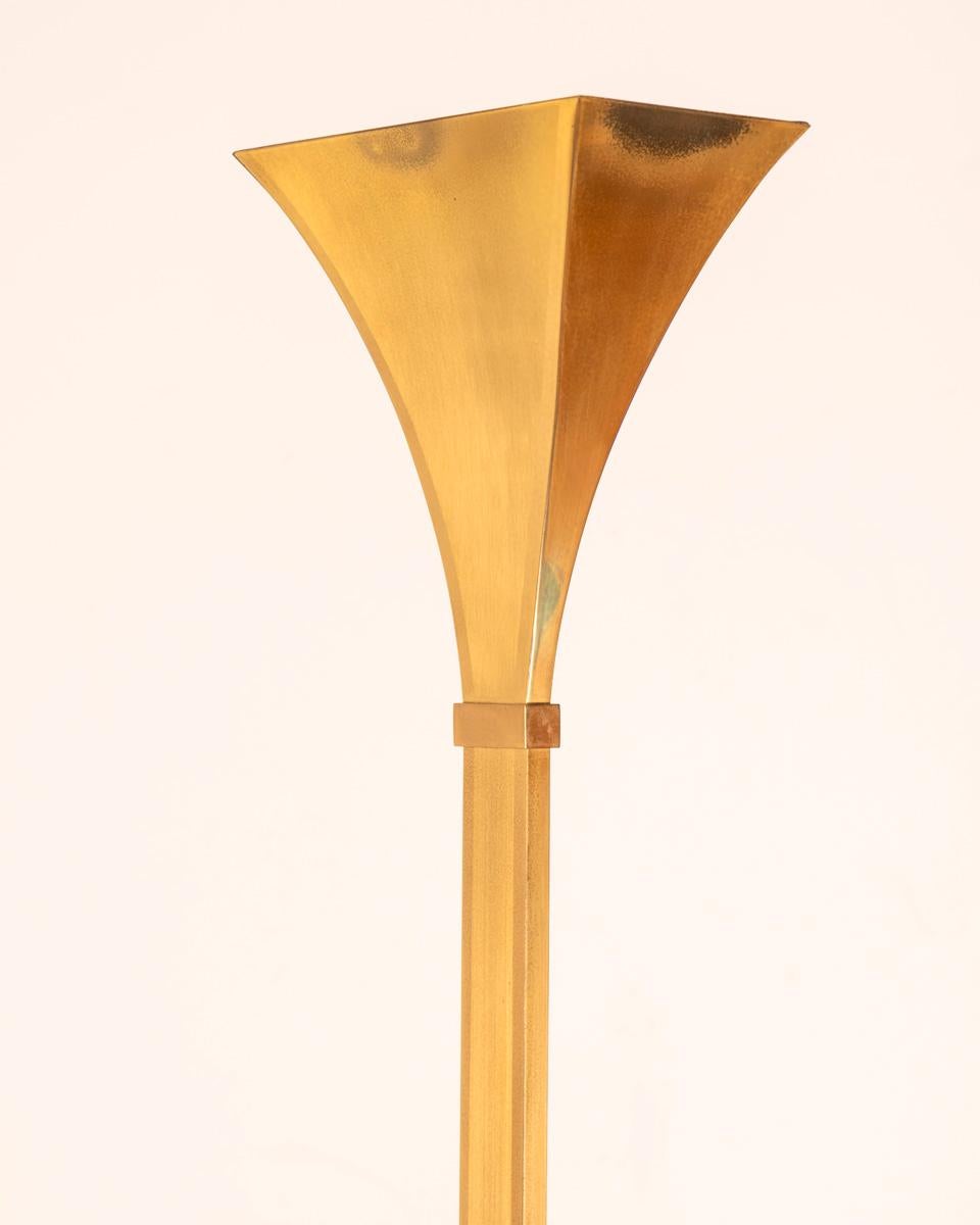 Italian Vintage 1980s floor lamp golden brass design Relux Milano For Sale