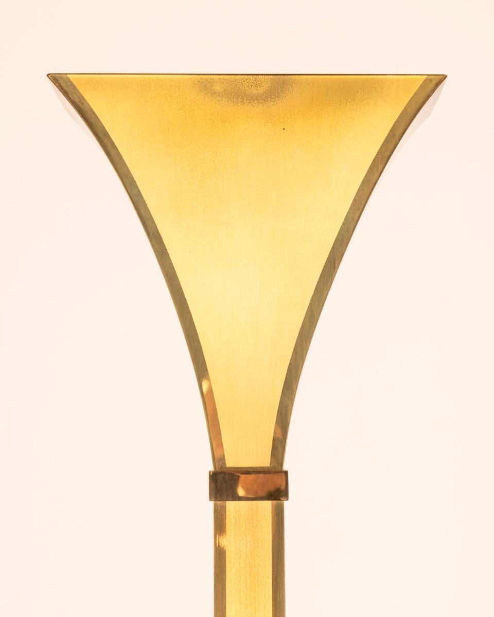 Vintage 1980s floor lamp golden brass design Relux Milano In Good Condition For Sale In None, IT