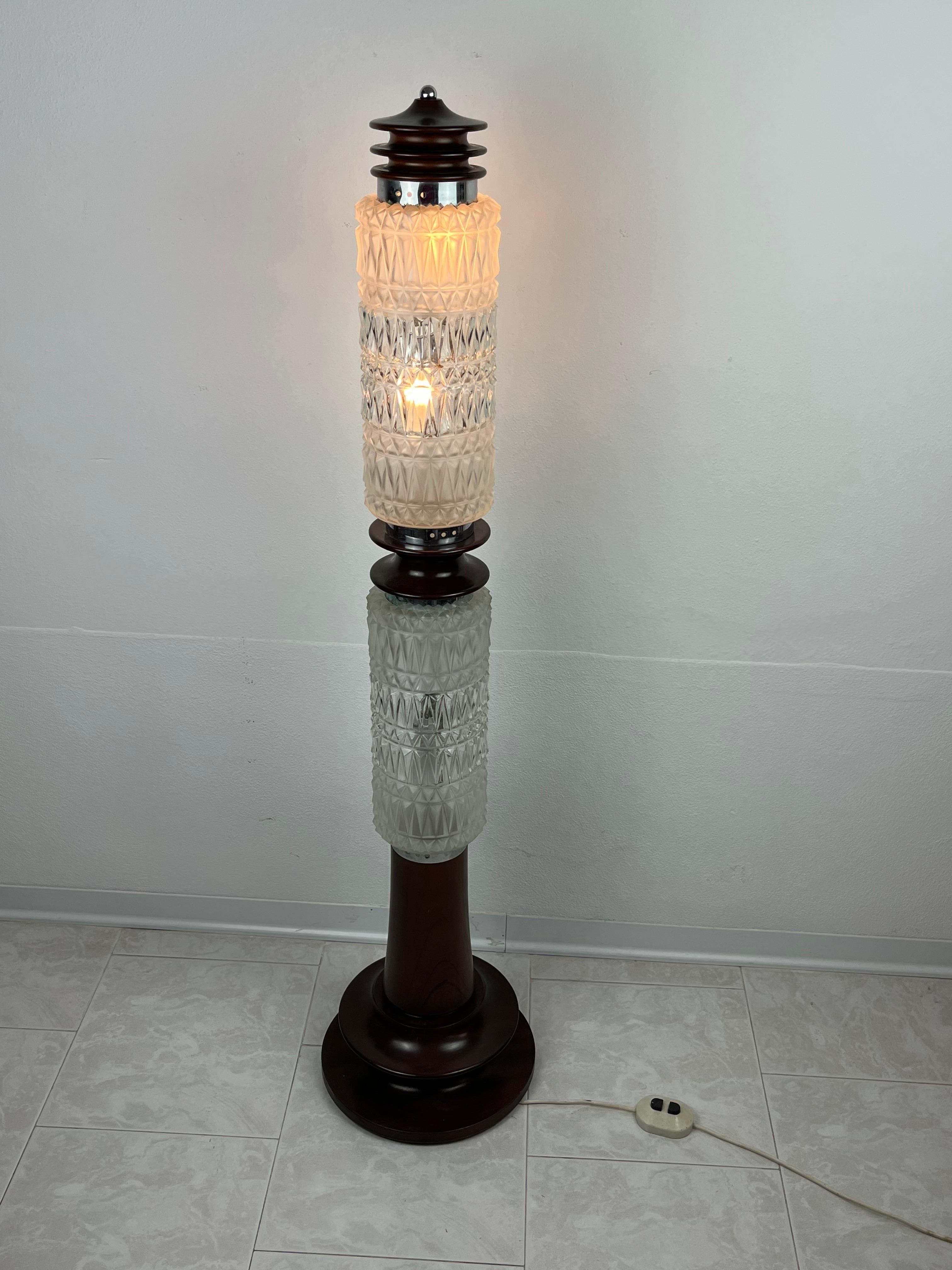 Mid-20th Century Vintage Murano Glass Floor Lamp, Italy, 1960s For Sale