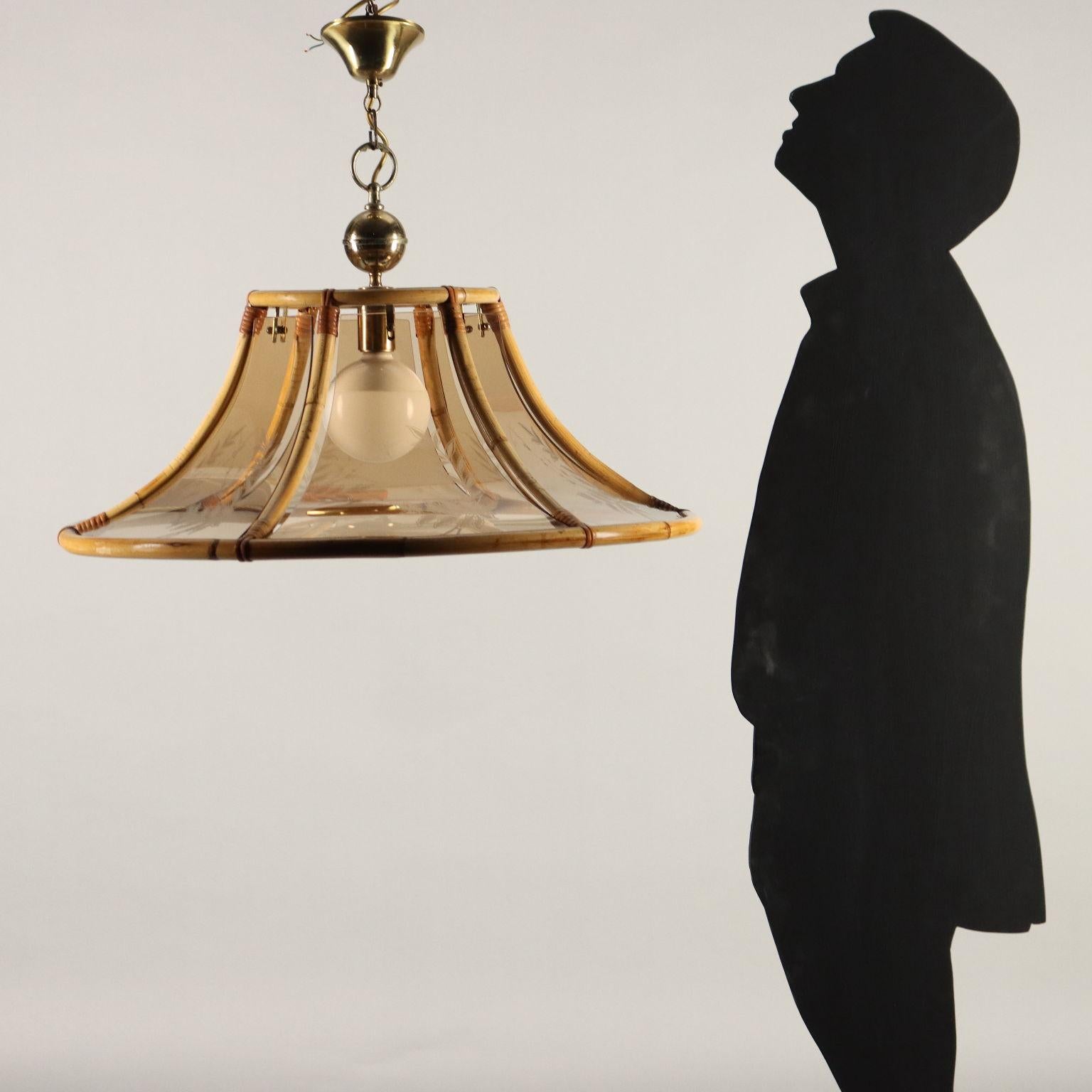 80er Jahre Bambus-Lampe (Moderne der Mitte des Jahrhunderts) im Angebot