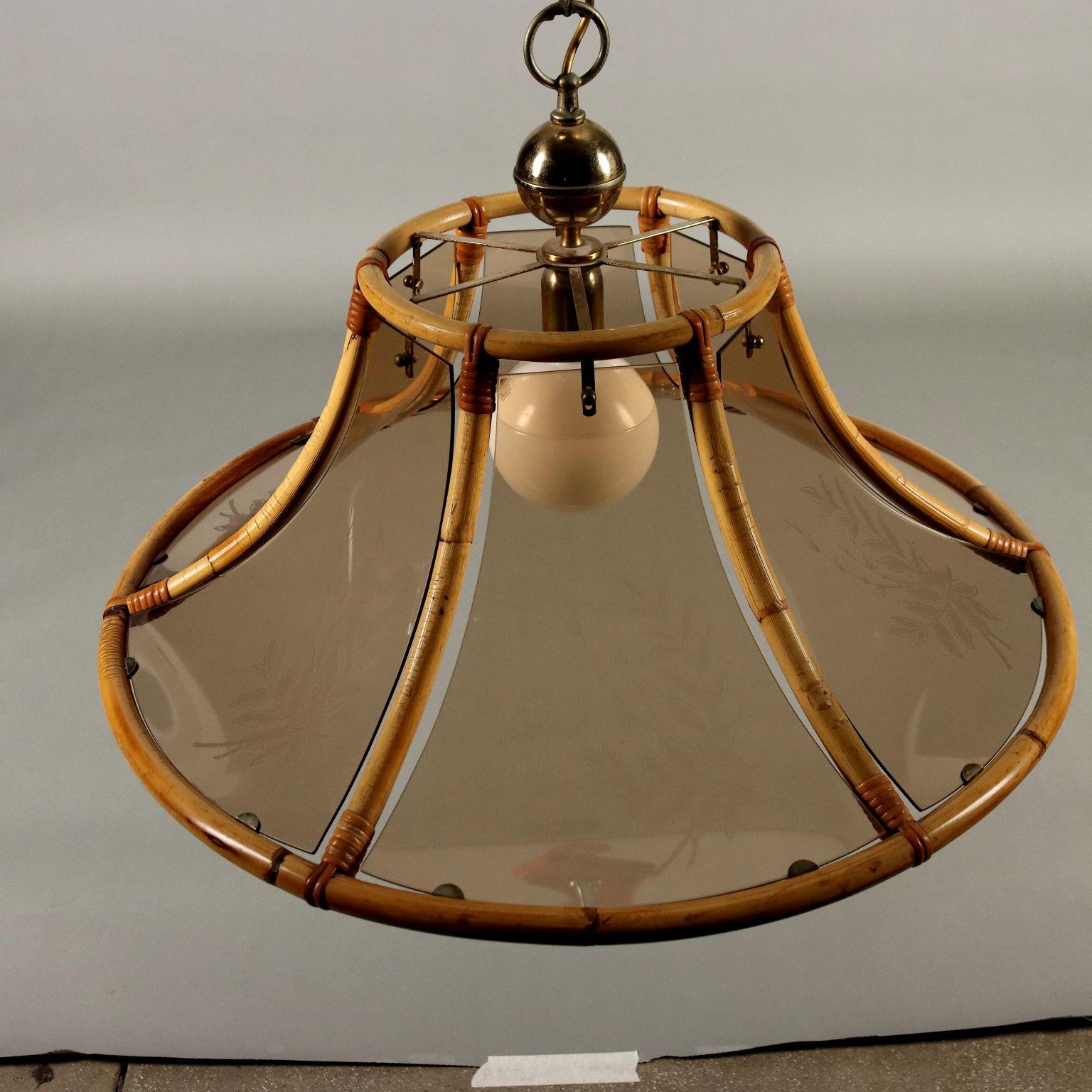 80er Jahre Bambus-Lampe (Italienisch) im Angebot