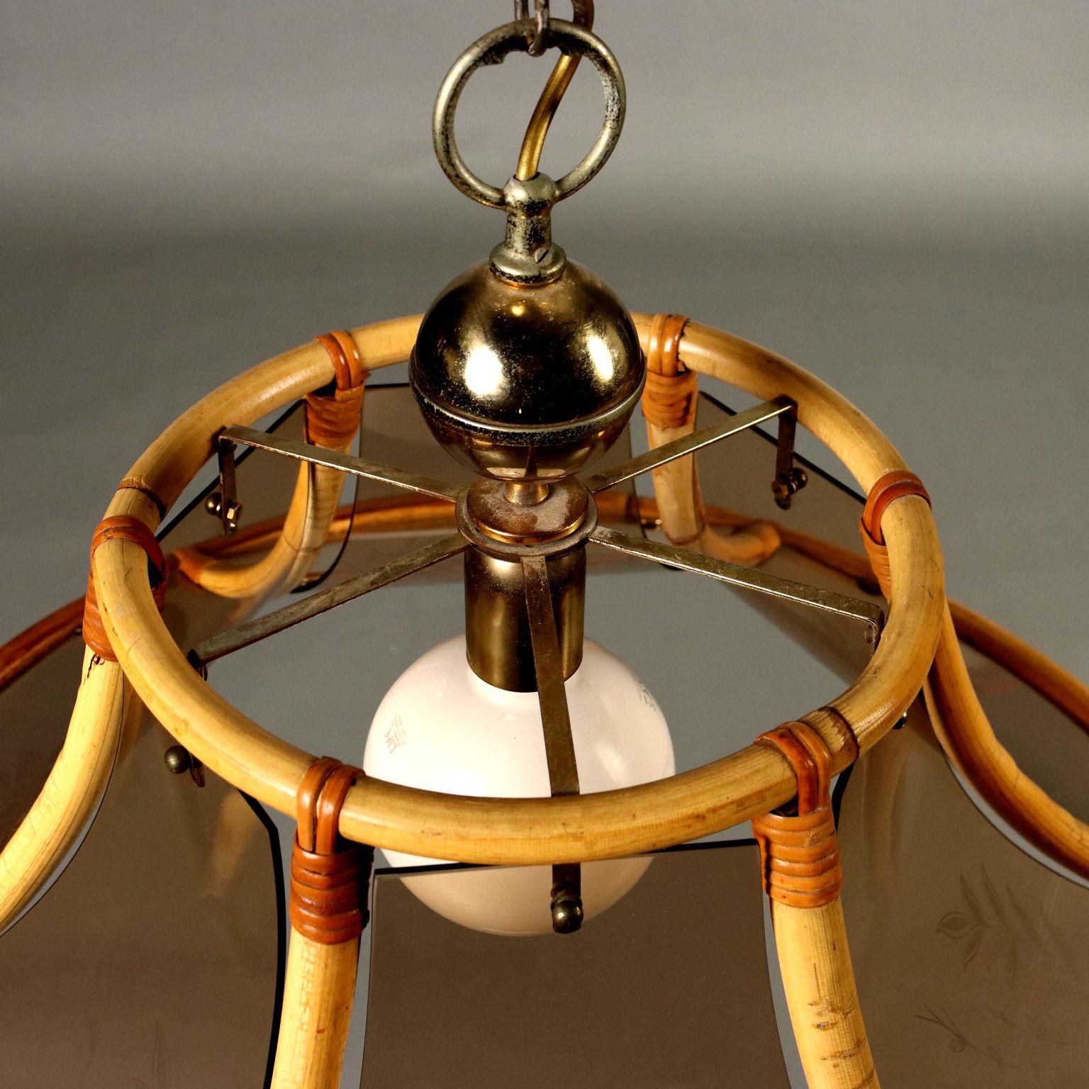 80er Jahre Bambus-Lampe im Zustand „Gut“ im Angebot in Milano, IT