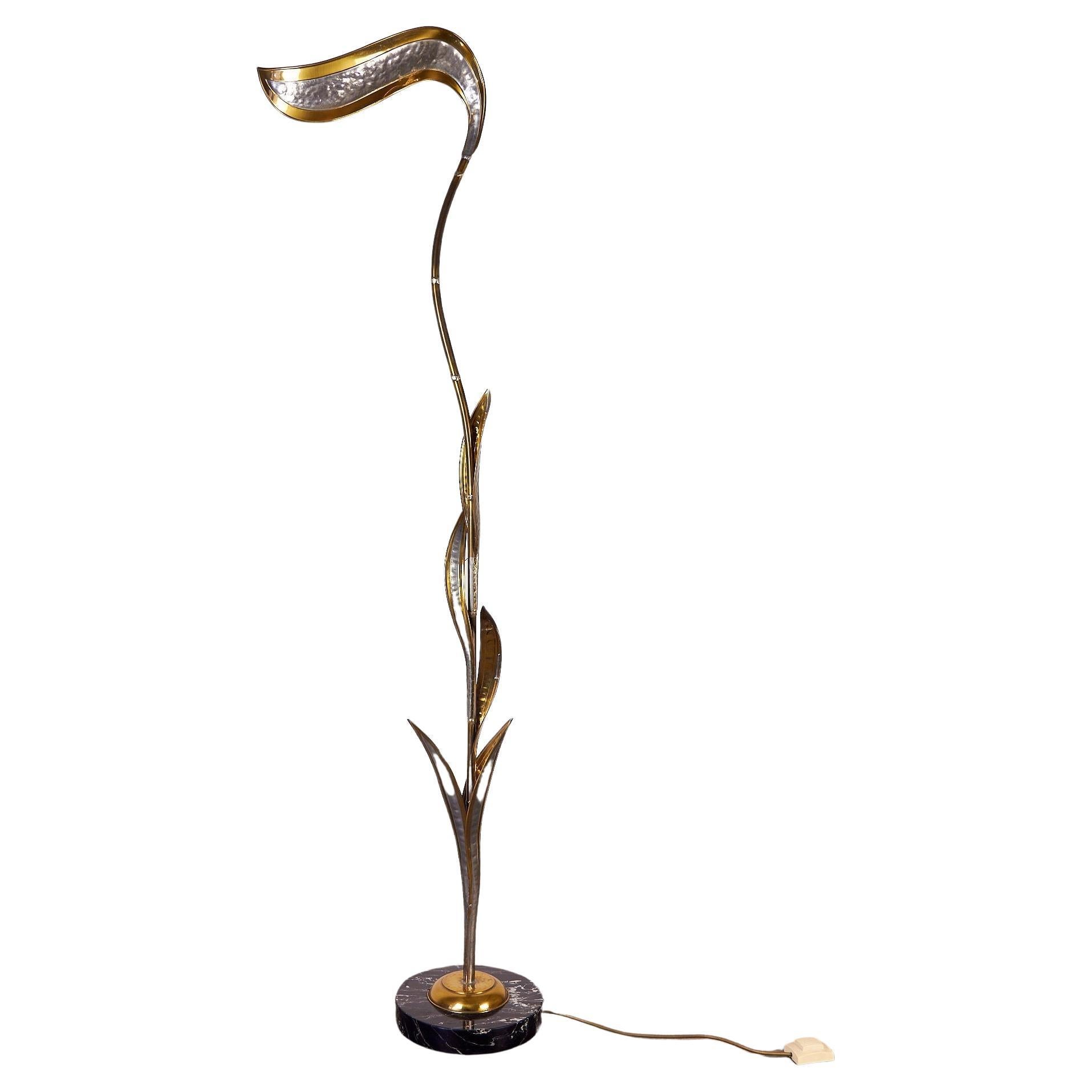 Brass floral lamp "Maison Jansen" 1970s