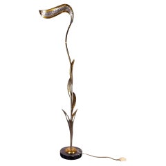 Brass floral lamp "Maison Jansen" 1970s