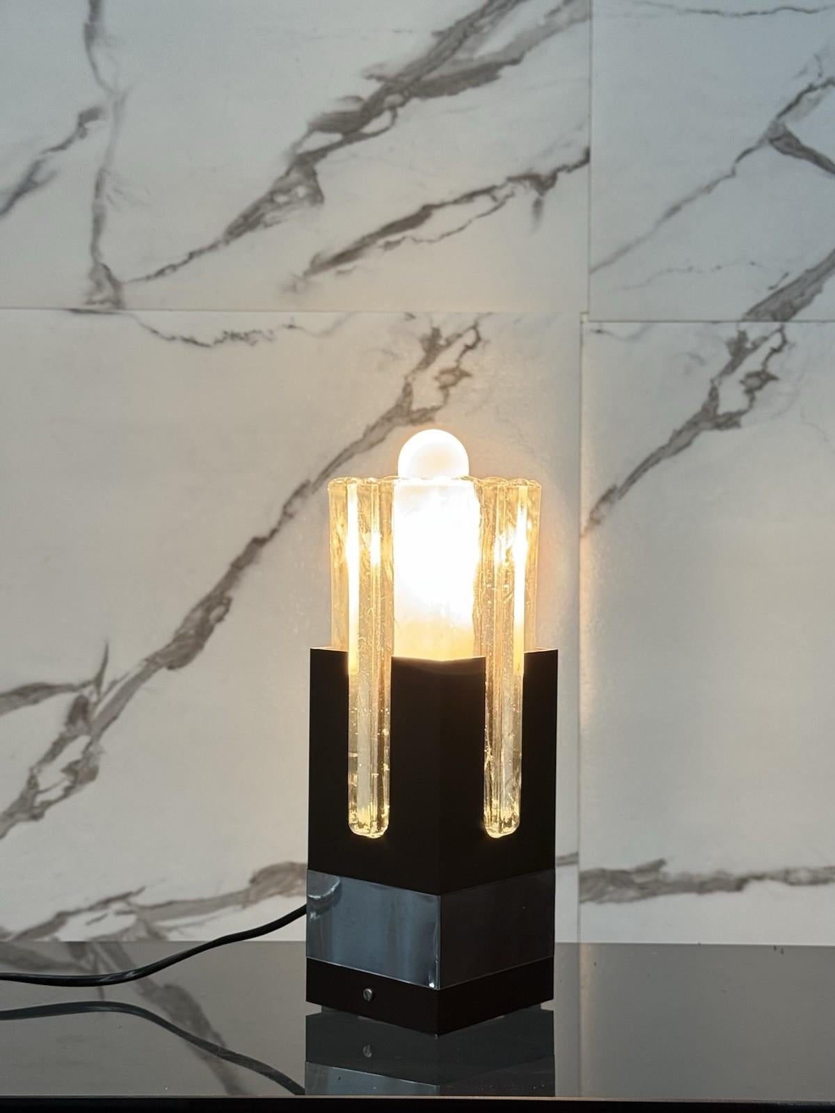 Lampada Gaetano Sciolari Per Stilkronen In Metallo E Vetro Design 1970 im Zustand „Hervorragend“ im Angebot in Taranto, IT