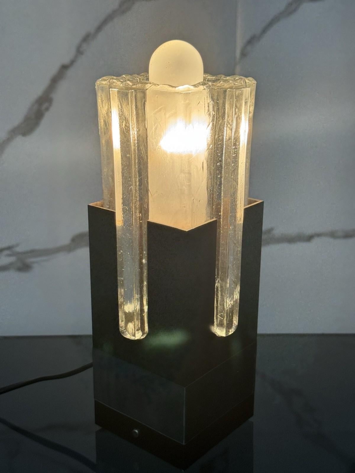 Lampada Gaetano Sciolari Per Stilkronen In Metallo E Vetro Design 1970 im Angebot 1