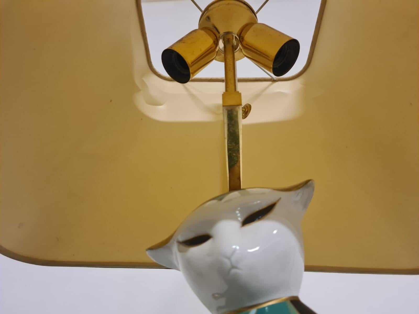 Lampada Gatto manifattura artistica Le Porcellane Firenze in vendita 1