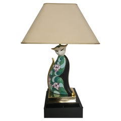 Cat Lamp artistic manufacture Le Porcellane Florence