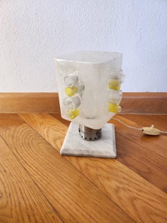 Tischlampe „Space Age“ von Albano Poli für Poliarte, Glas und Marmor, 1968