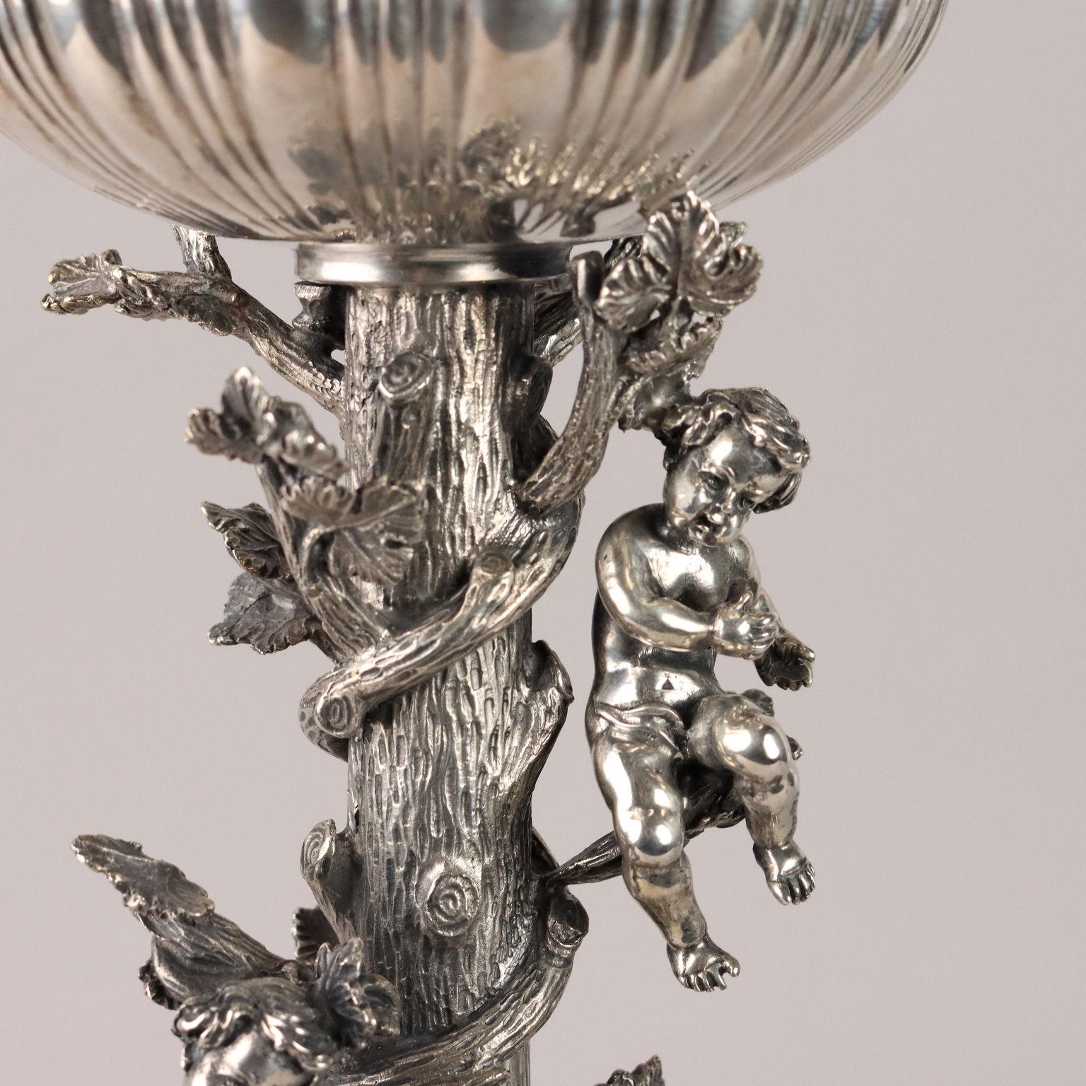 Mid-20th Century Lampada in Argento Manifattura Danilo Rossi Milano Seconda Metà '900 in vendita