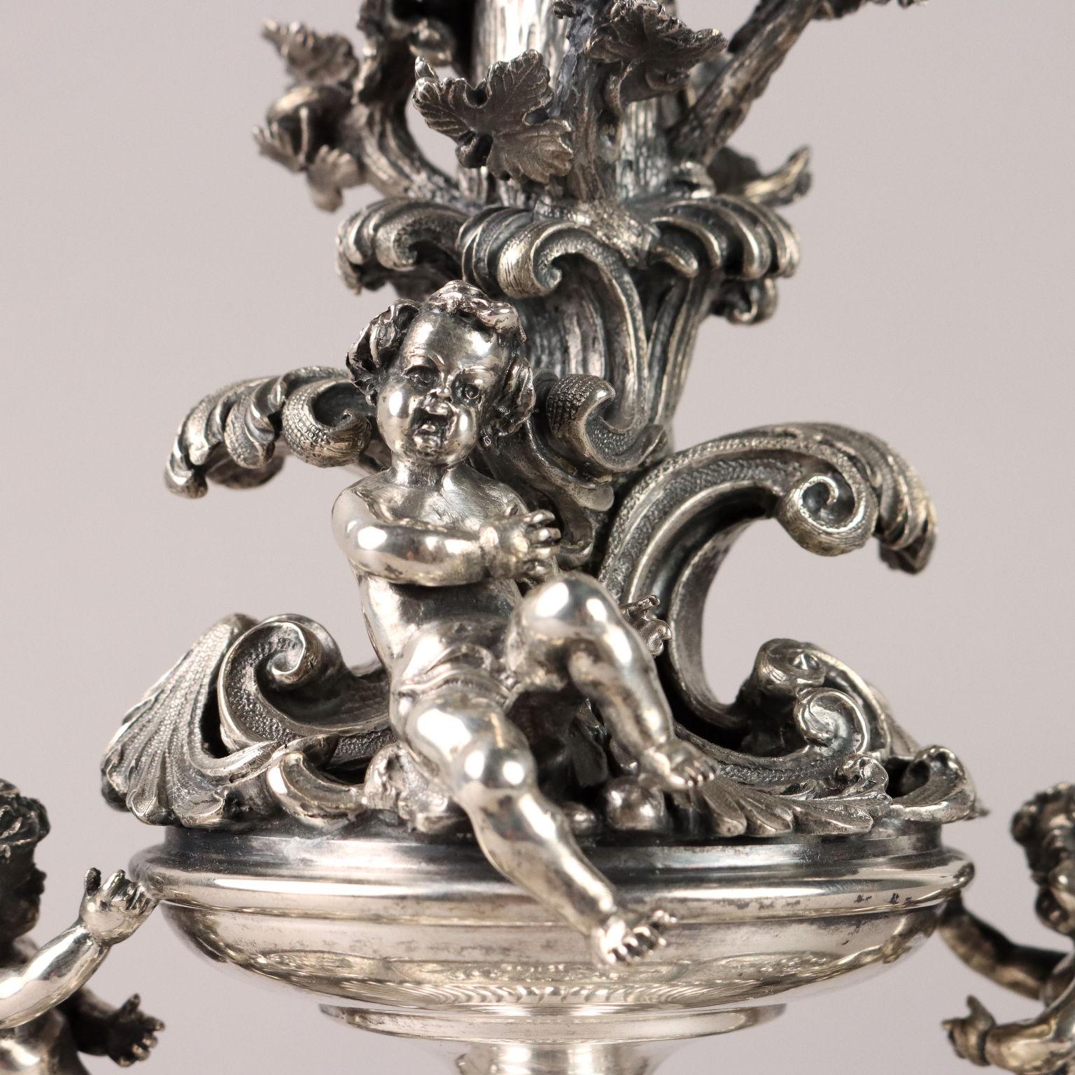 Lampada in Argento Manifattura Danilo Rossi Milano Seconda Metà '900 in vendita 3