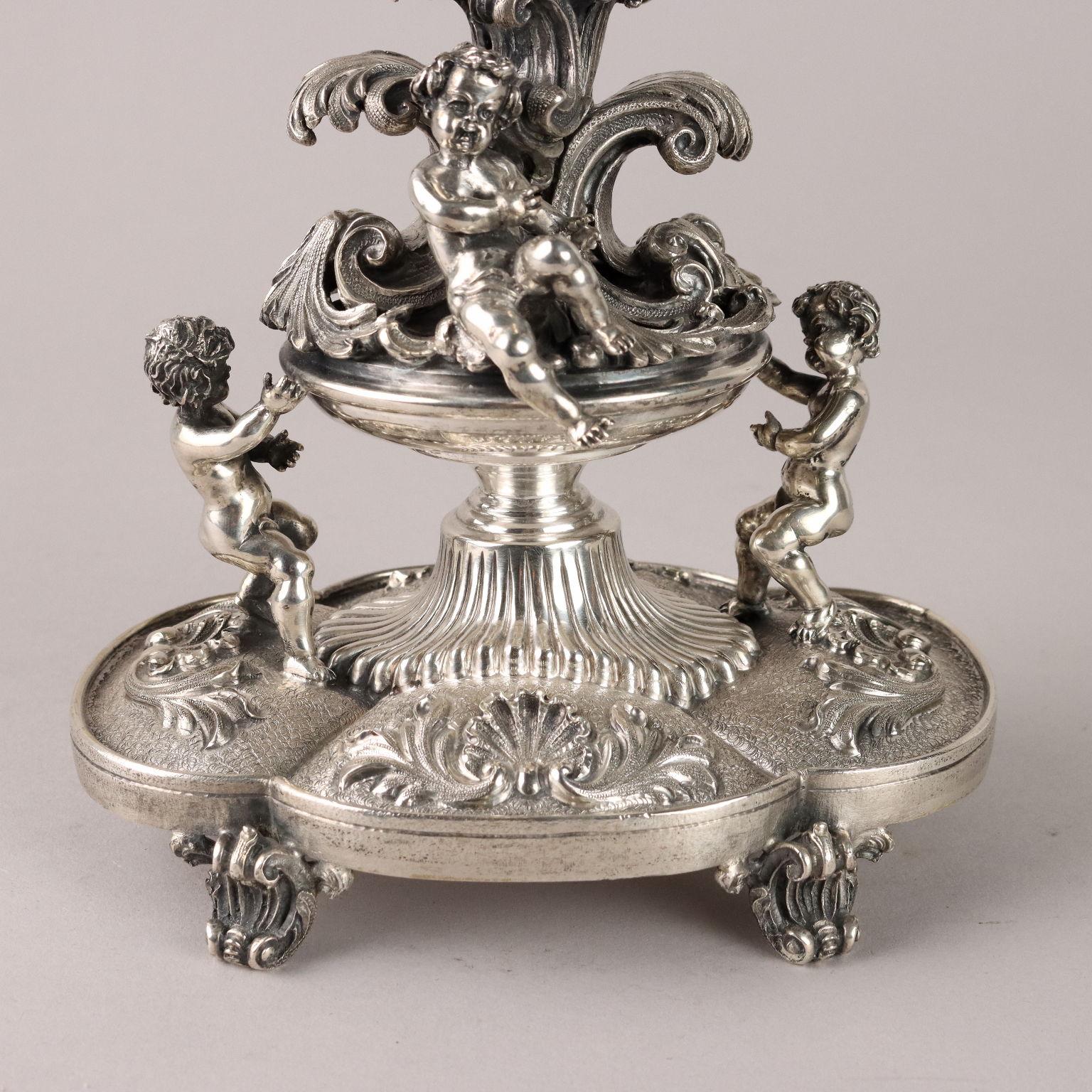 Lampada in Argento Manifattura Danilo Rossi Milano Seconda Metà '900 in vendita 4