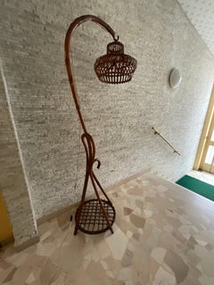 Lampada in bambù e vimini - Made in Italy - 1960