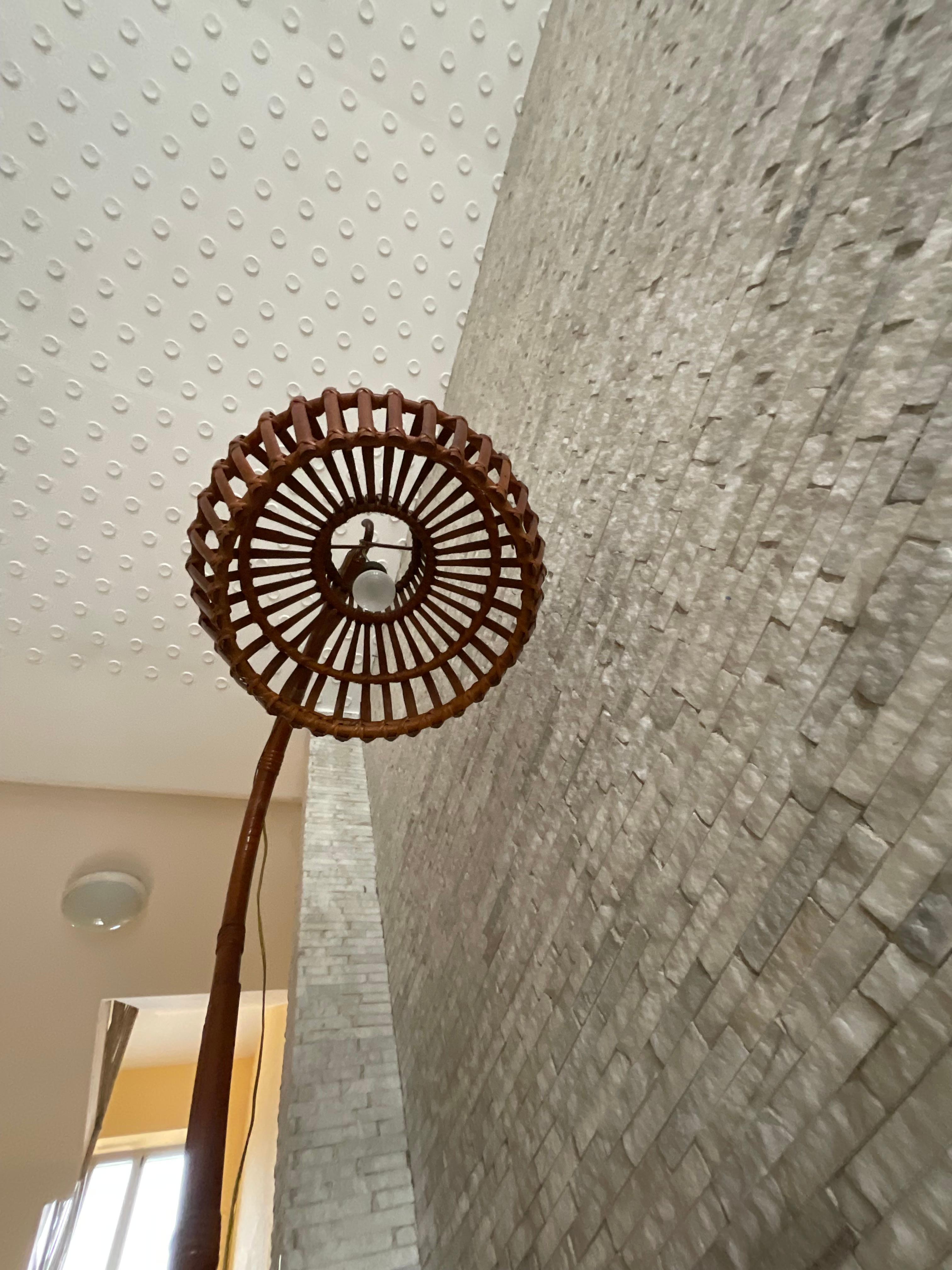Mid-Century moderno Lampada in bambù e vimini - Made in Italy - 1960 in vendita