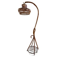 Lampe en bambou et osier - Fabriquée en Italie - 1960