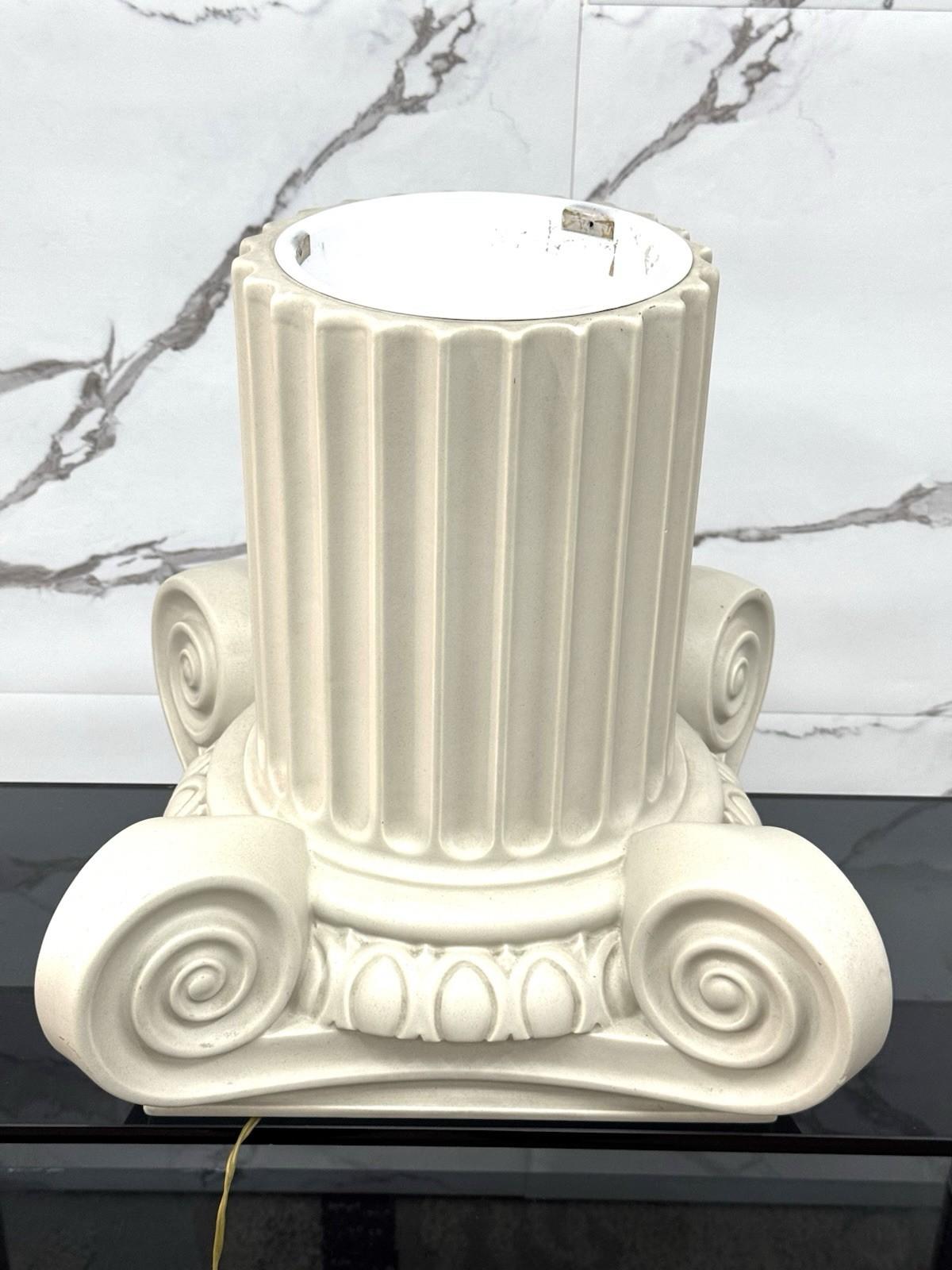 Lampada In Ceramica Capitello Greco Anni 80 Lampada Design For Sale 3
