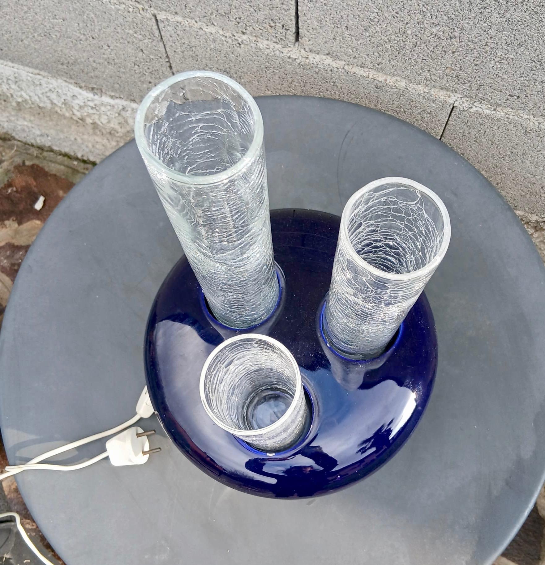 italien Lampe en céramique et métal craquelé - Federico Simone per Casarte - Italia - '70 en vente