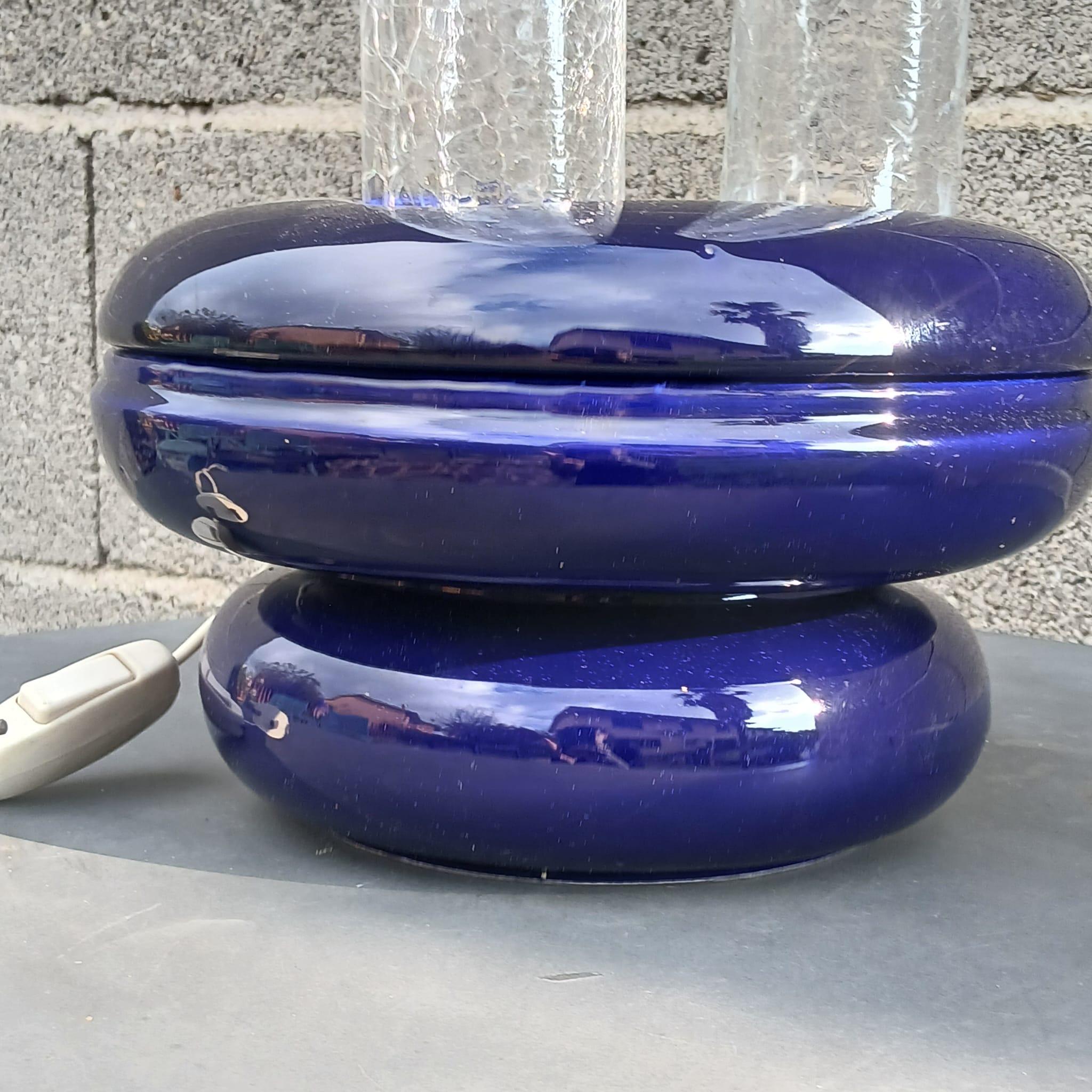 Céramique Lampe en céramique et métal craquelé - Federico Simone per Casarte - Italia - '70 en vente