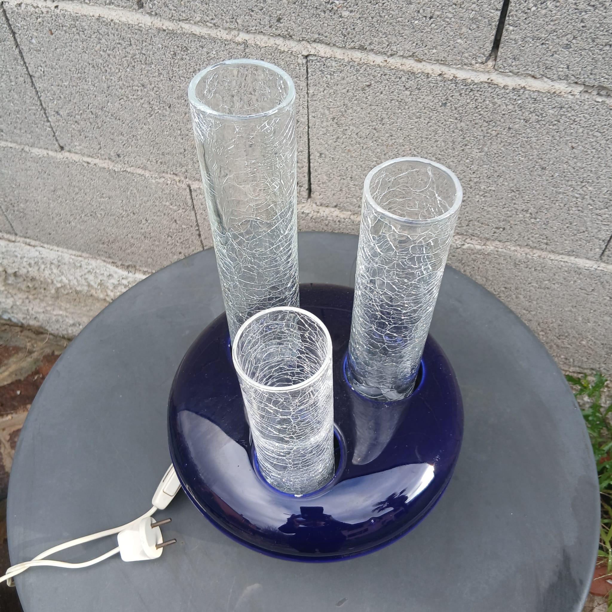 Lampe en céramique et métal craquelé - Federico Simone per Casarte - Italia - '70 en vente 1