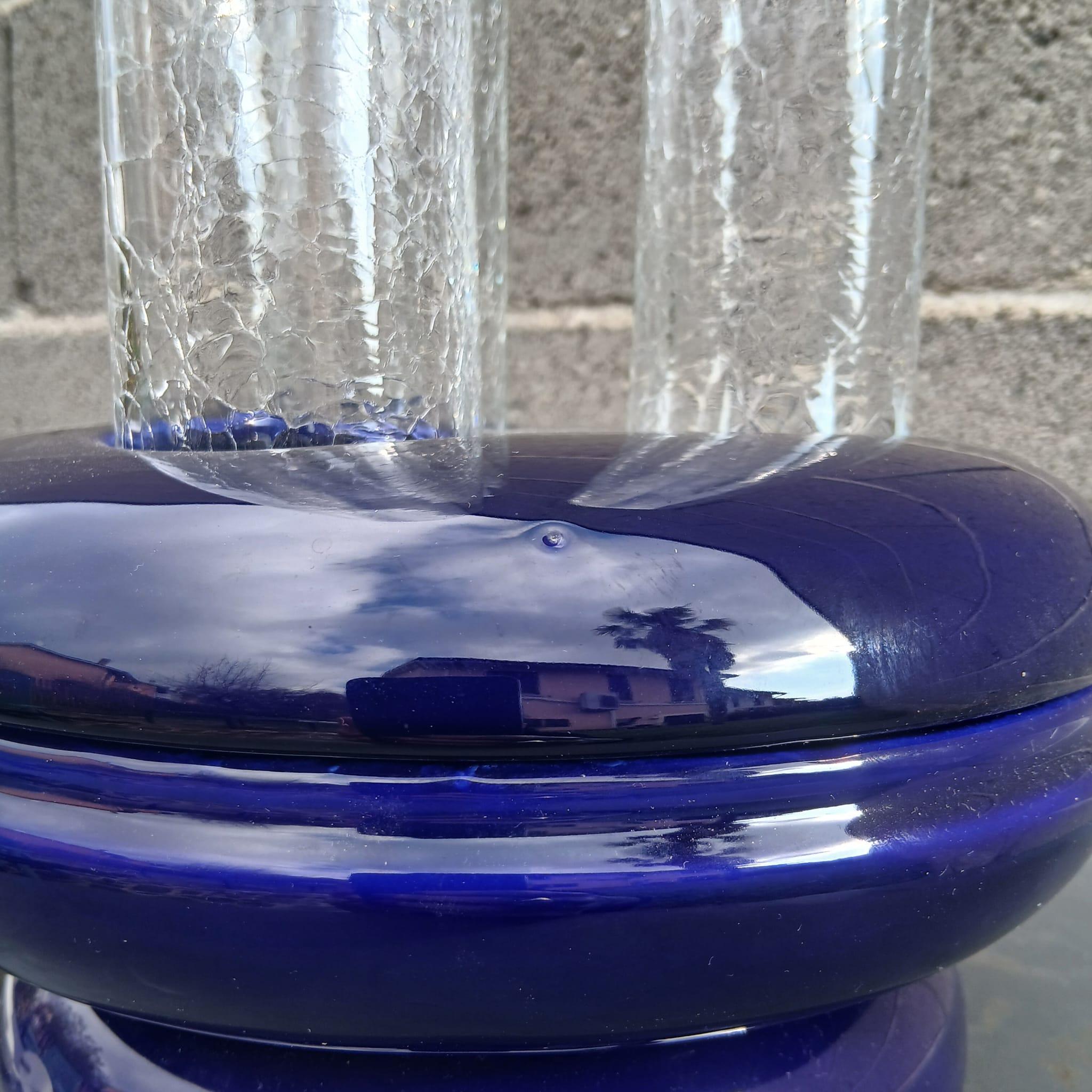 Lampe en céramique et métal craquelé - Federico Simone per Casarte - Italia - '70 en vente 2