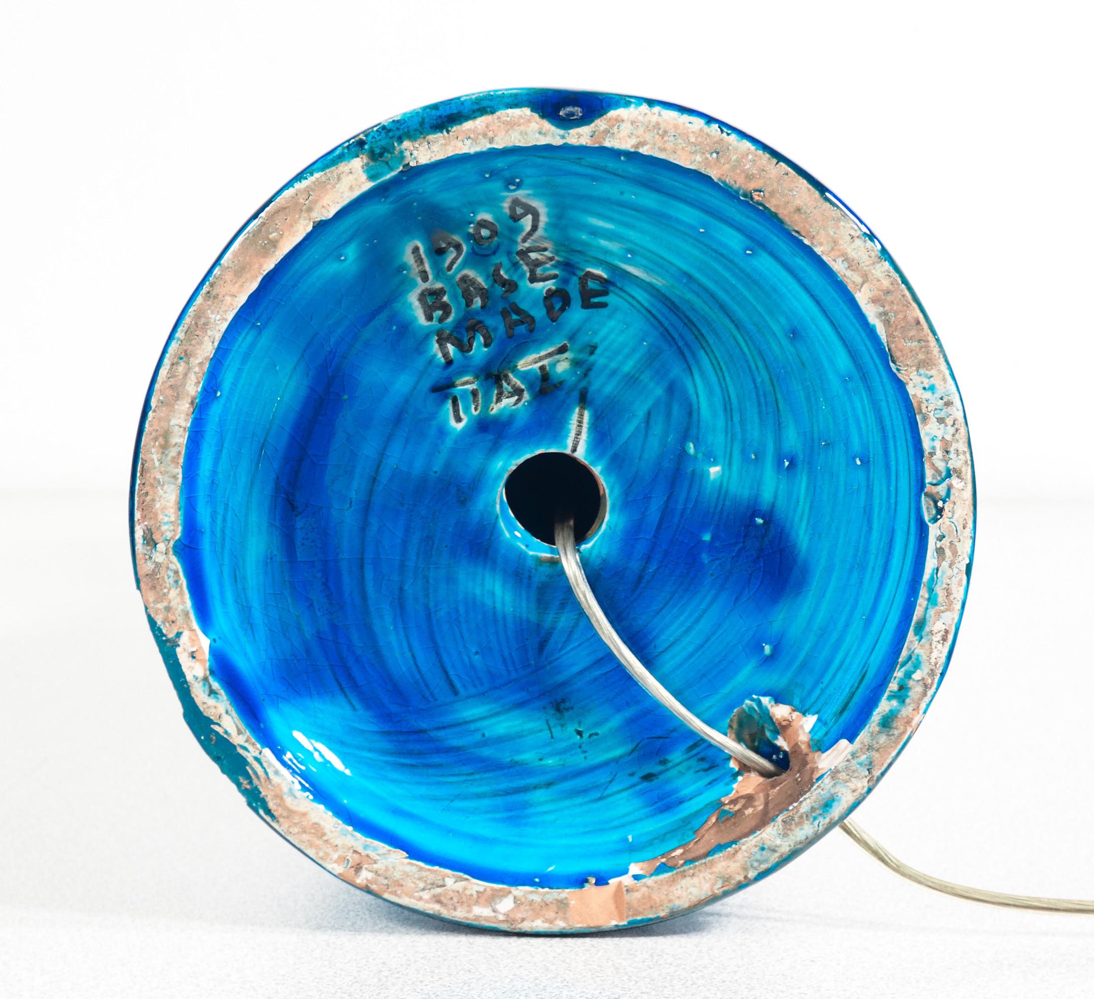 Lampada in ceramica smaltata, design di Aldo LONDI per Bitossi, serie Rimini Blu in vendita 4