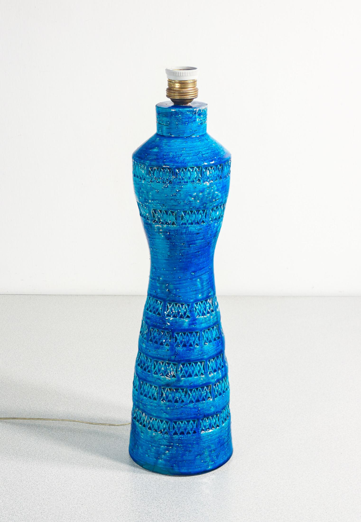 Lampada in ceramica smaltata, design di Aldo LONDI per Bitossi, serie Rimini Blu In condizioni buone in vendita a Torino, IT