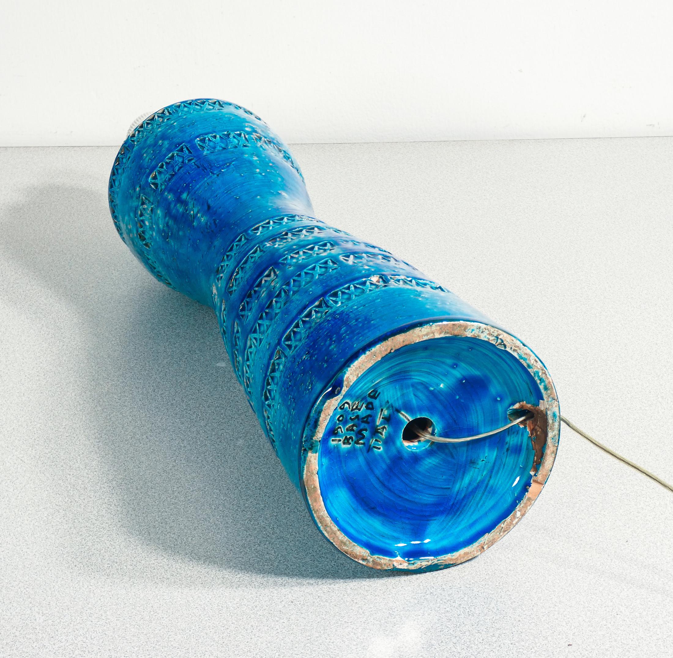 Lampada in ceramica smaltata, design di Aldo LONDI per Bitossi, serie Rimini Blu in vendita 3