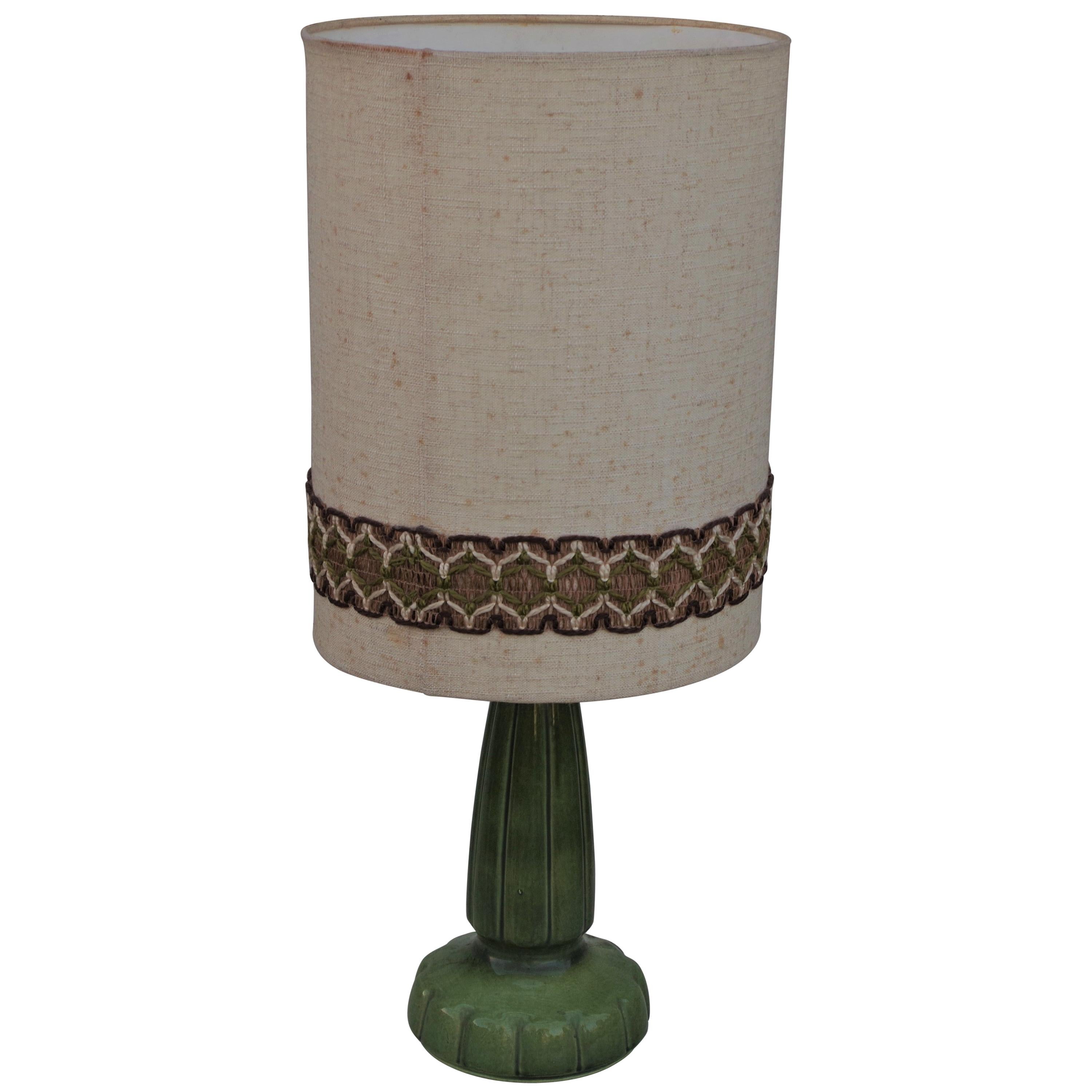 Lampada in Ceramica Verde Anni 1950 For Sale
