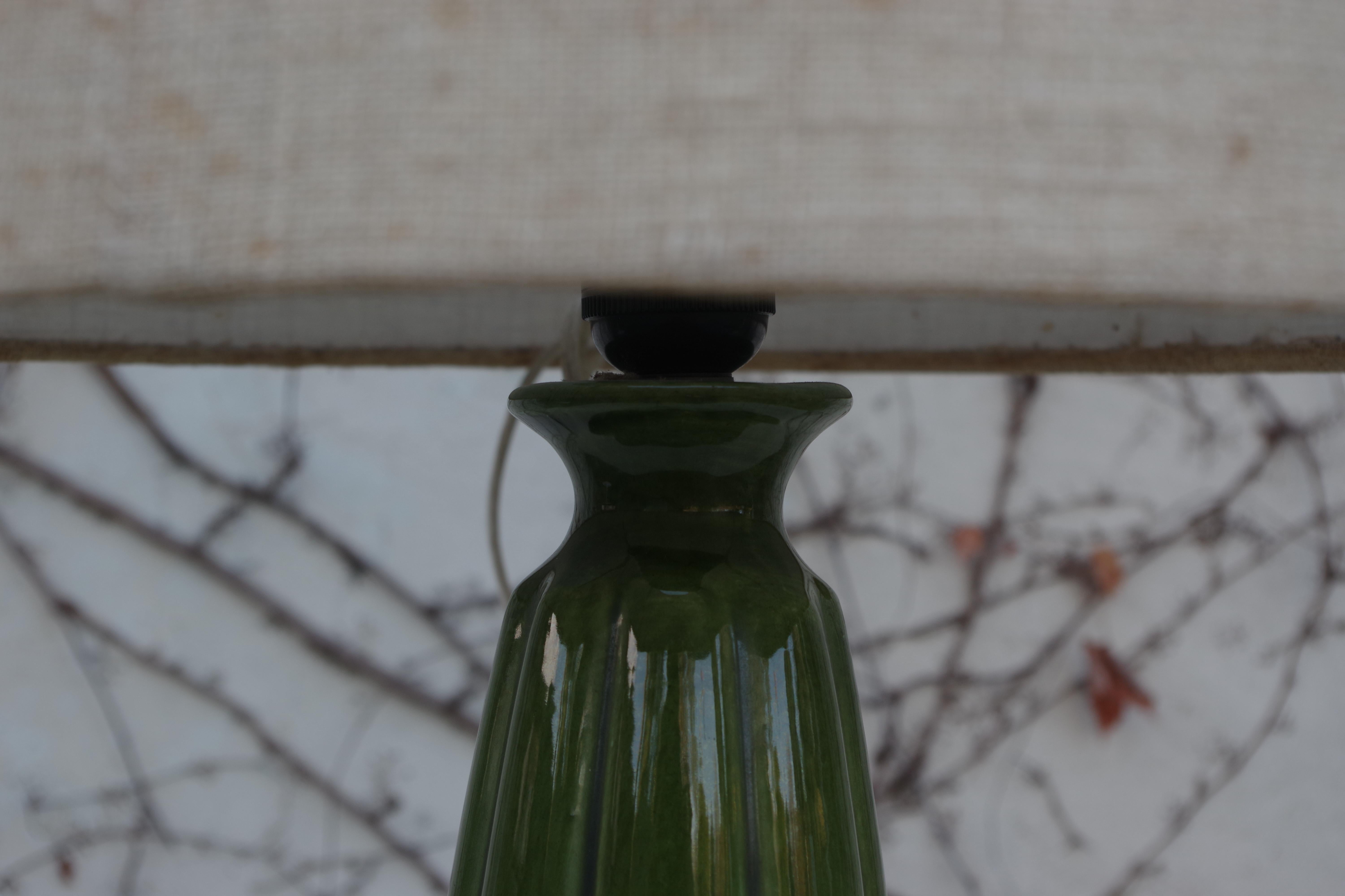 Lampada in Ceramica Verde Anni 1950 For Sale 8
