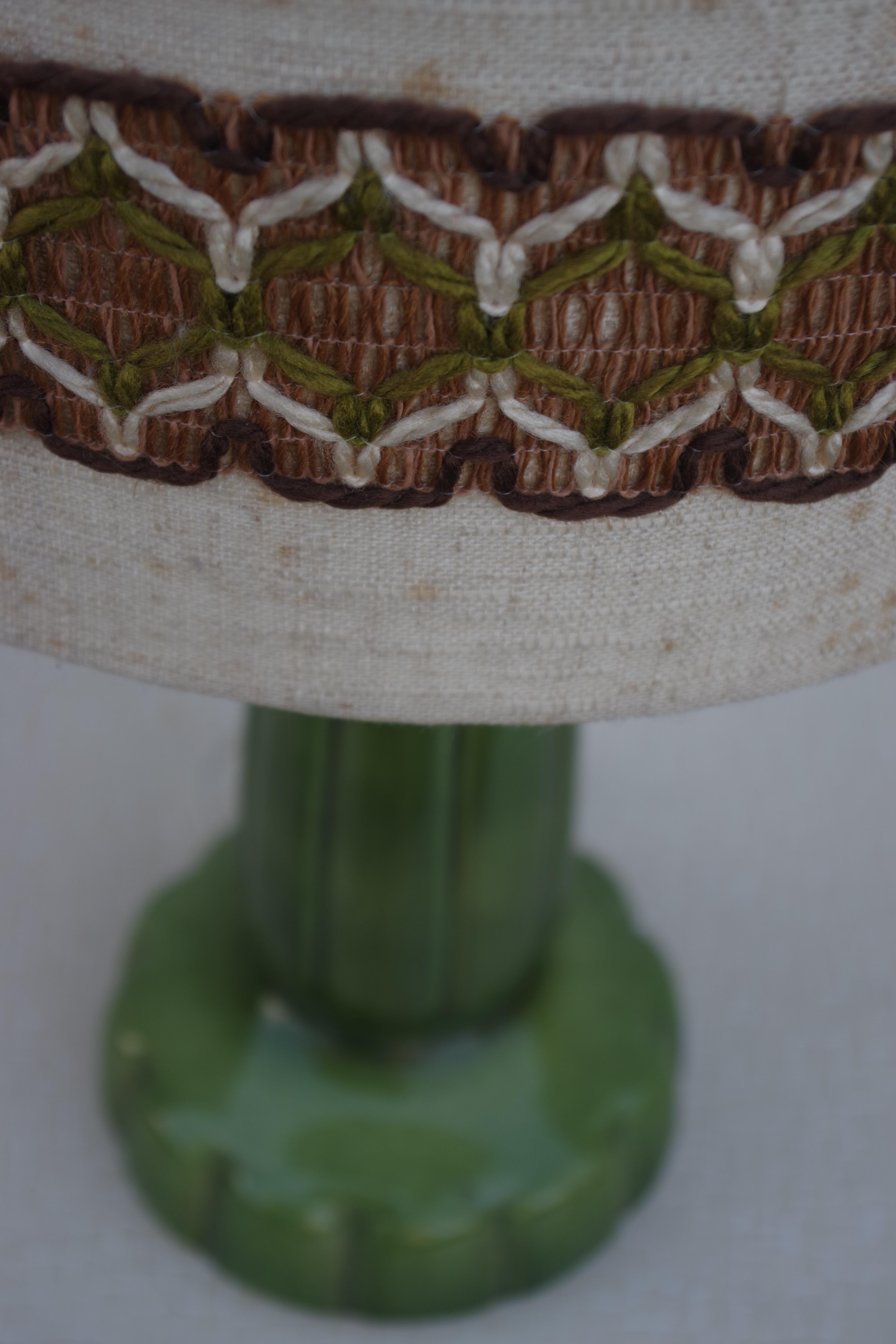 Lampada in Ceramica Verde Anni 1950 For Sale 1