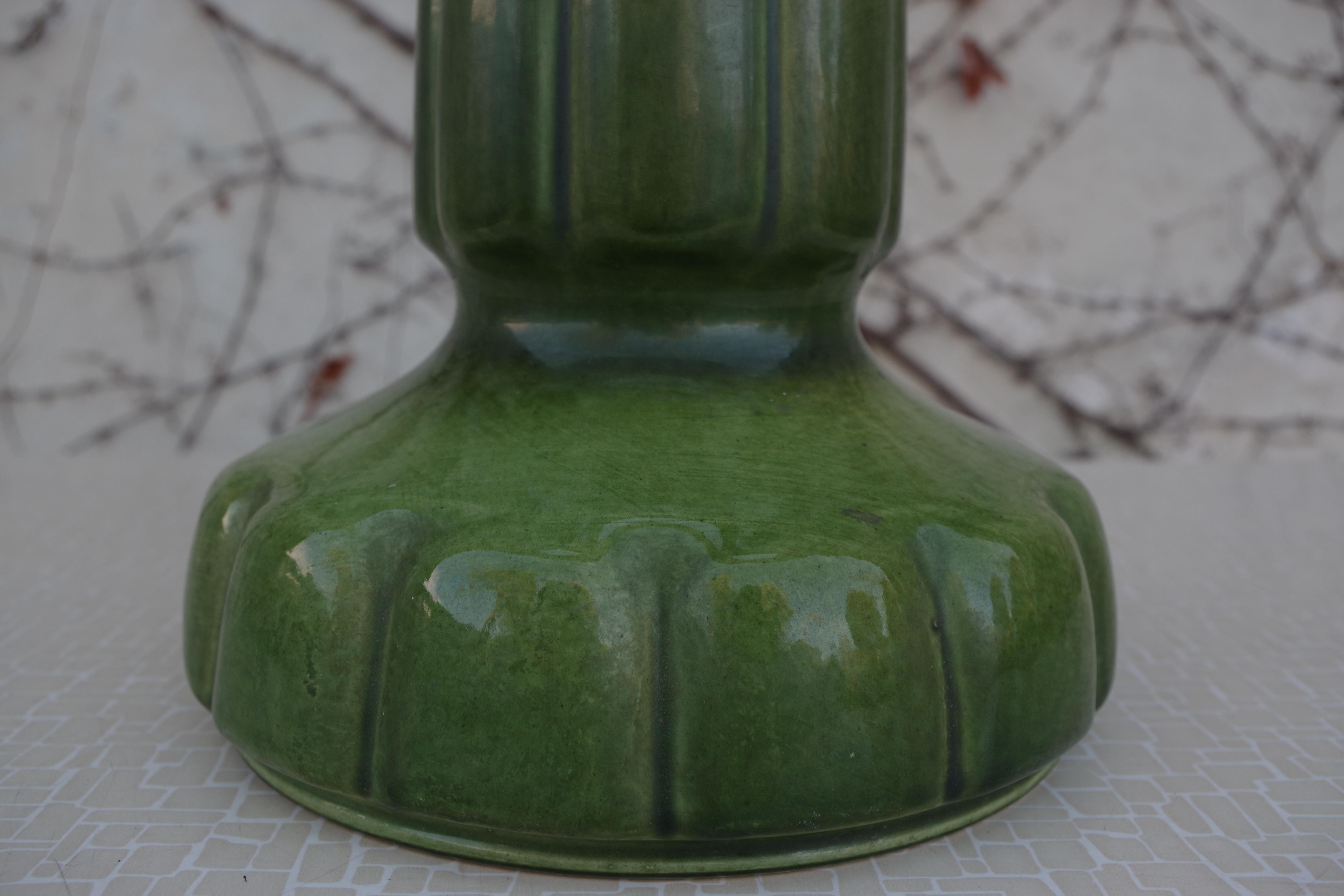 Lampada in Ceramica Verde Anni 1950 For Sale 4
