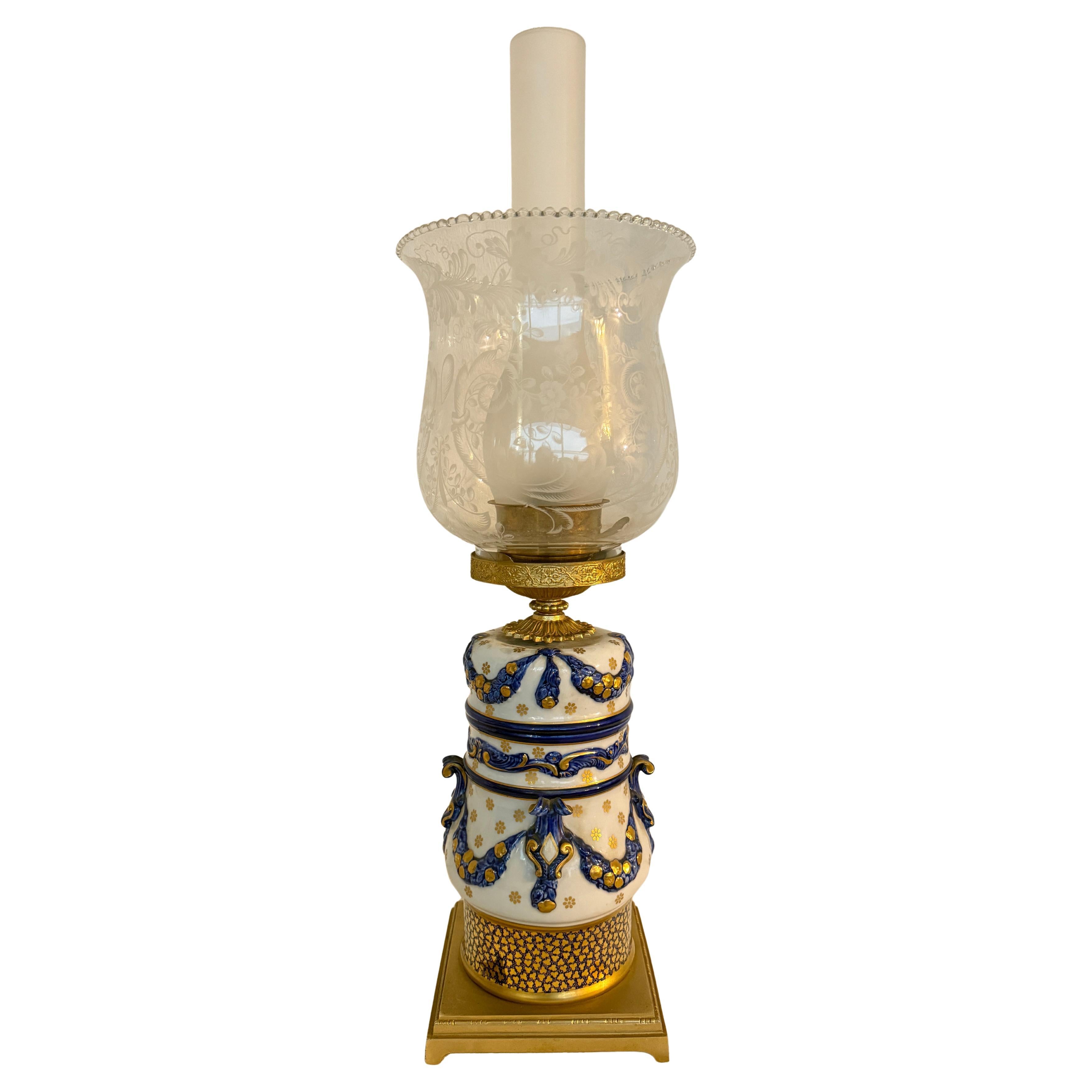 Porcelain lamp de table sevres france signed 20th century