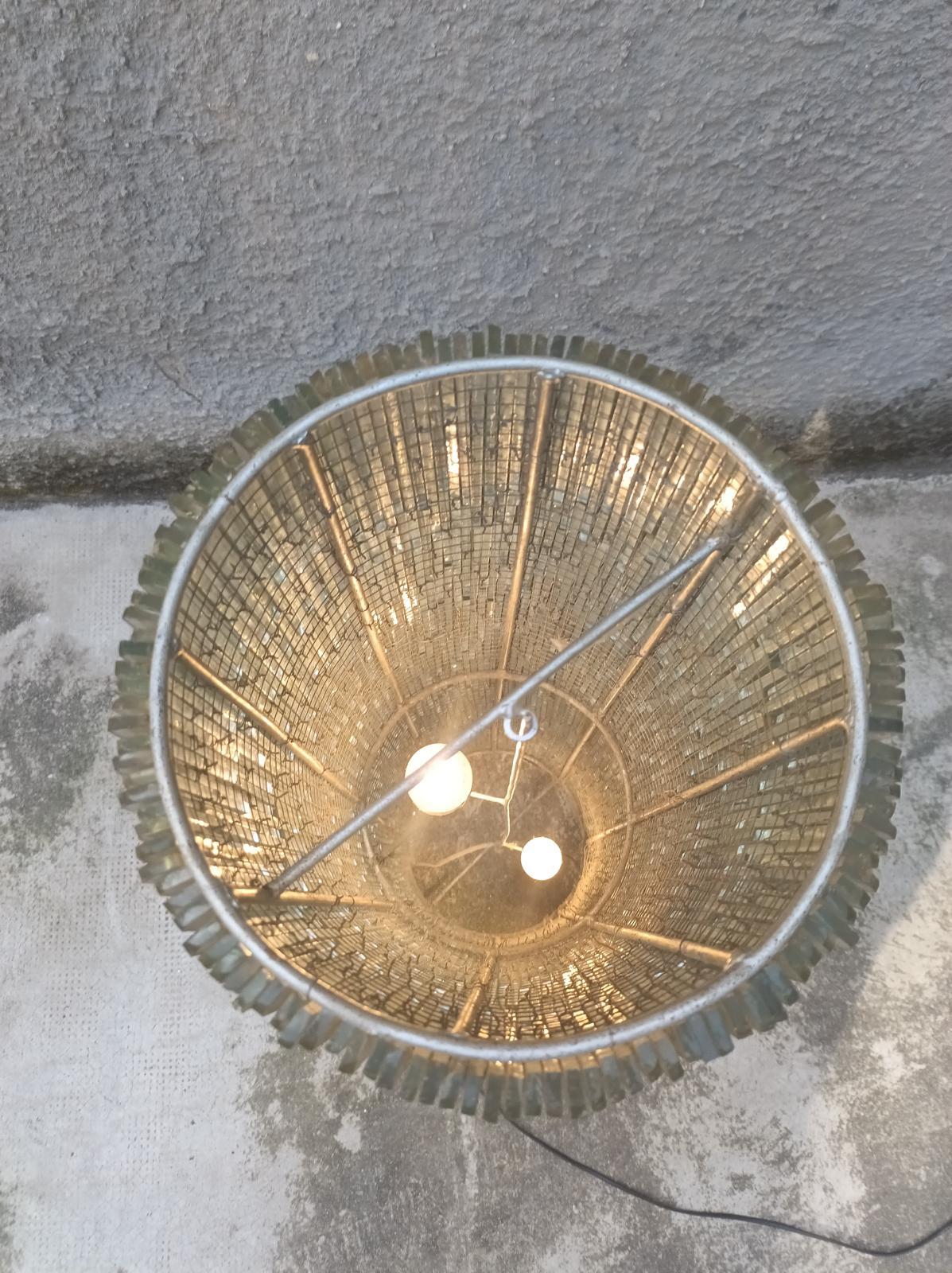 20th Century Sculptural Chiseled Glass Lamp - A. Poli for Poliarte - Italy - 1970s For Sale