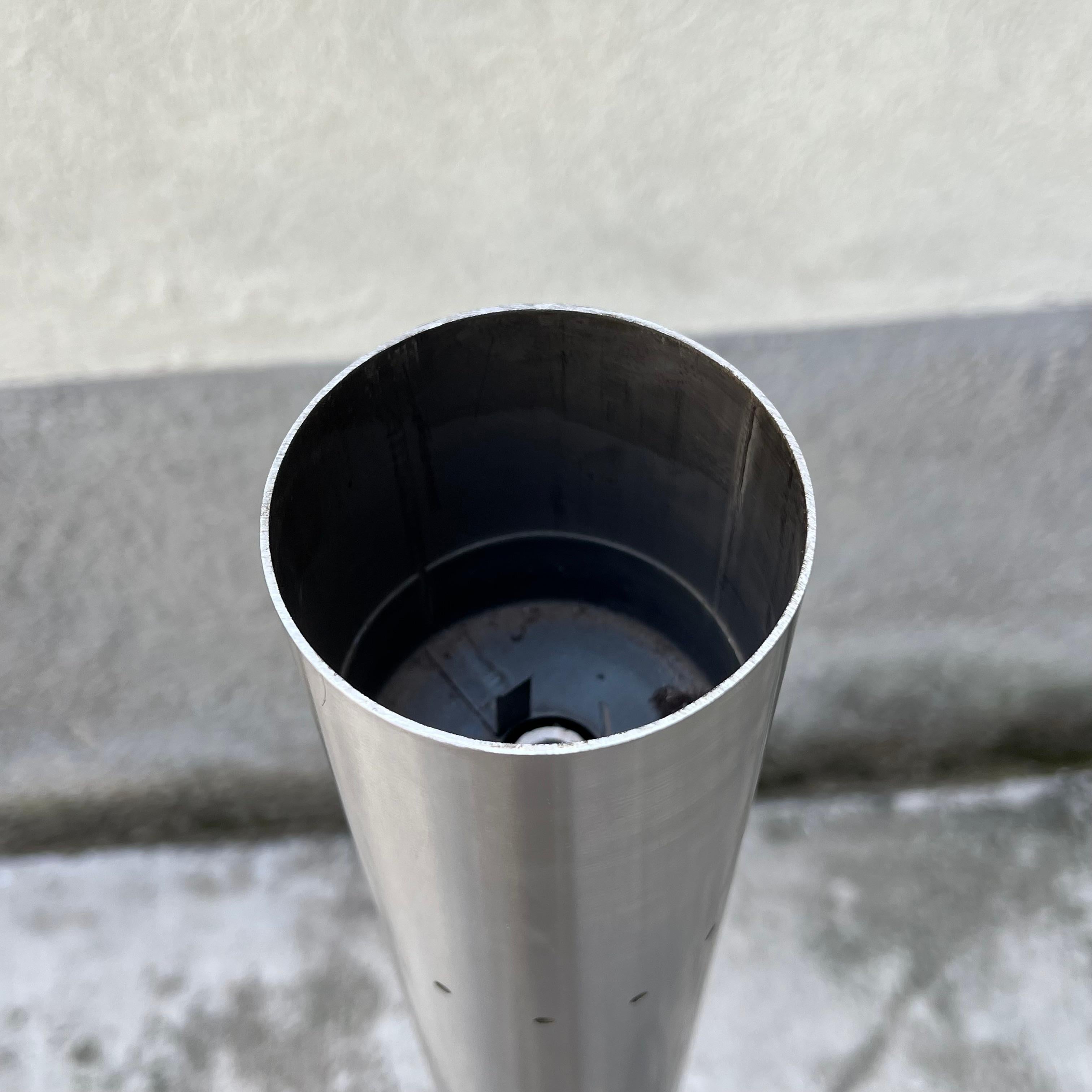 Acier Lampada Italiana 1970s in Marmo e Acciaio - Attribuita alla Scuola di Sottsass en vente