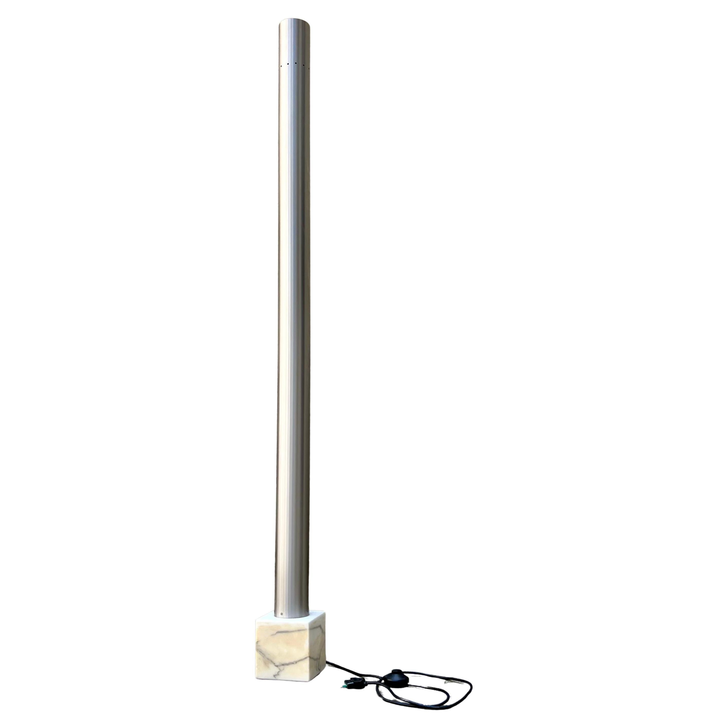 Lampada Italiana 1970s in Marmo e Acciaio - Attribuita alla Scuola di Sottsass en vente