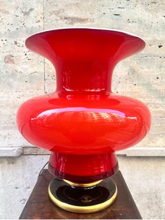 Lampada Lampada Murano grande con base in ceramica firmata