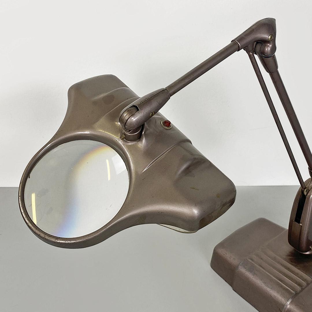 American M270 adjustable lamp with magnifying glass Dazor Floating Fixture USA 1950s For Sale