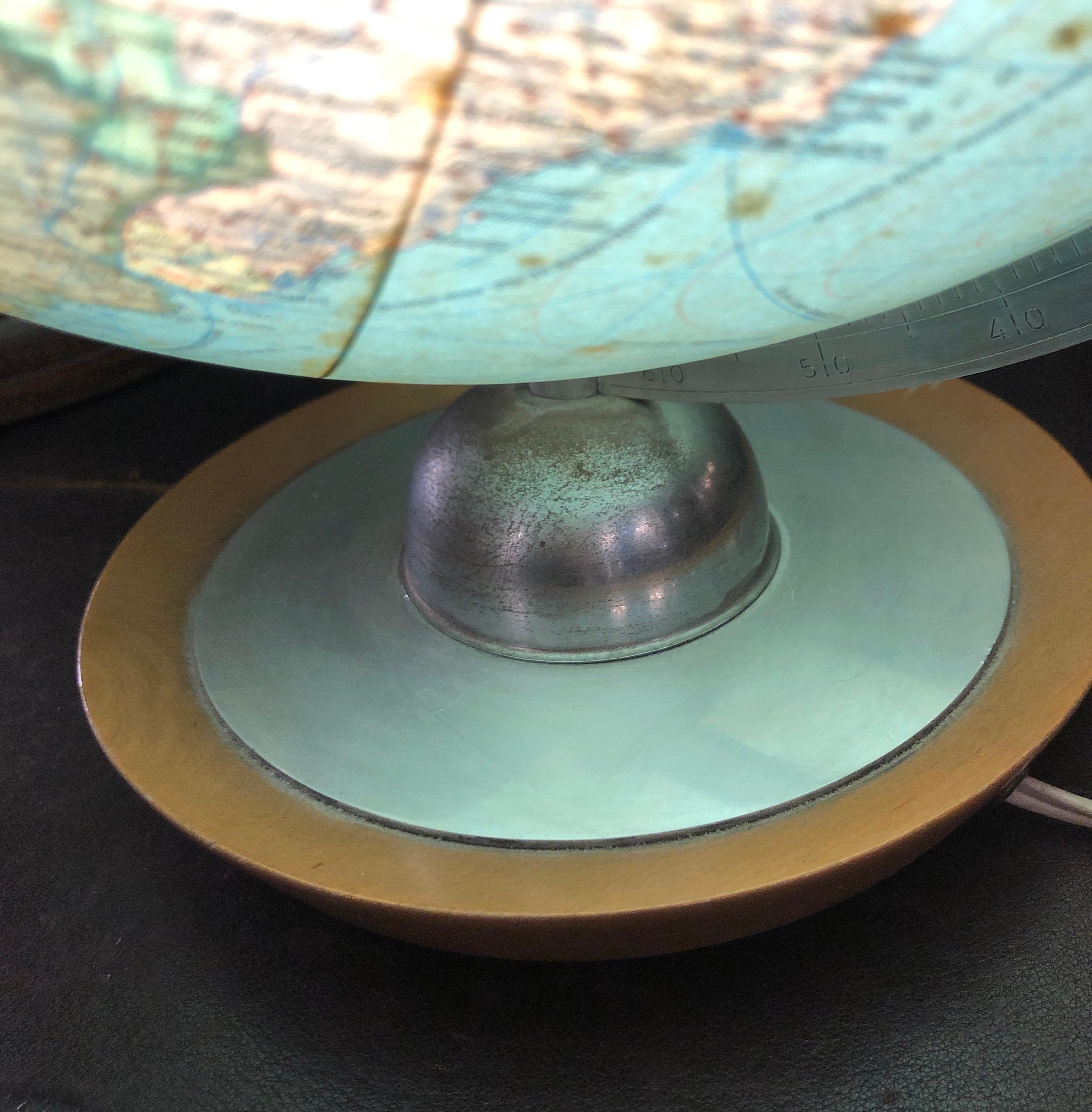 German Political World Map Lamp JRO Globus Munich Mid-20th Century 8