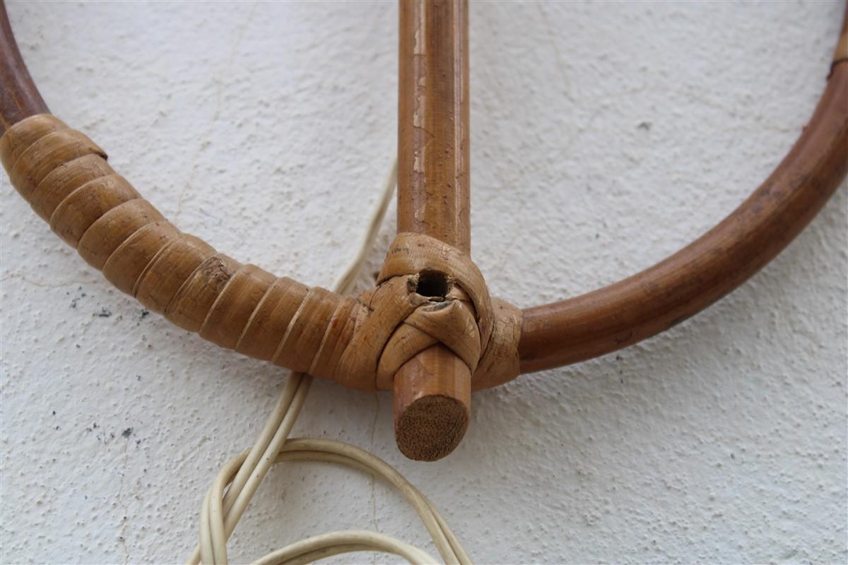 Aplique de pared de mediados de siglo  Italiano  Bambú Trenzado a Mano Años 50 Estilo Franco Albini en venta 7