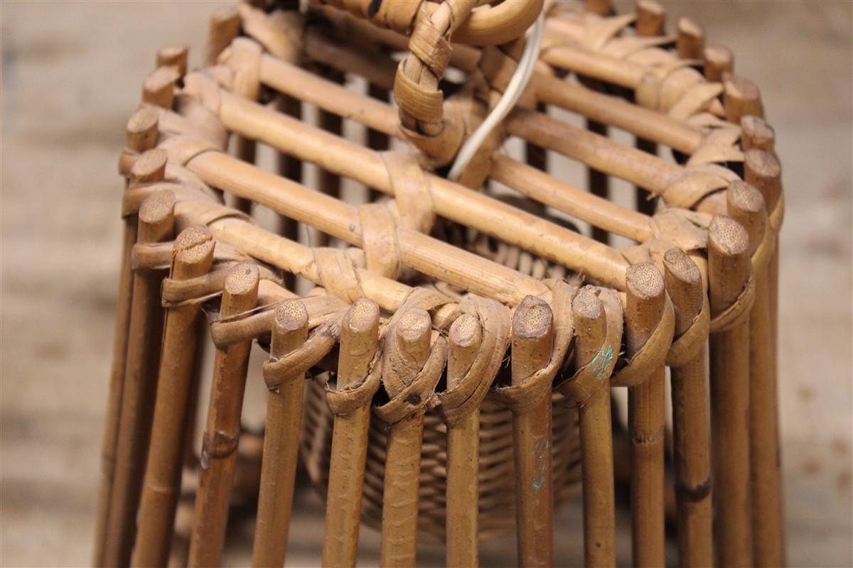Aplique de pared de mediados de siglo  Italiano  Bambú Trenzado a Mano Años 50 Estilo Franco Albini en venta 9