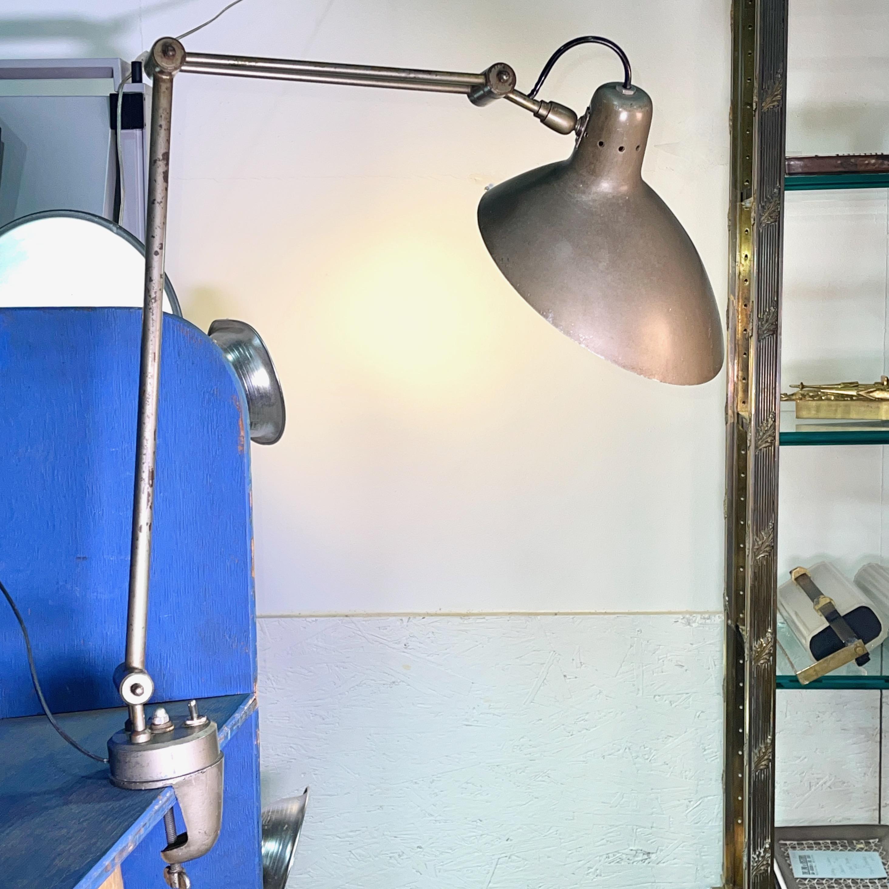 Mid-Century Modern Lampada Ministero Architects Drafting Table Swiveling Clamp Lamp For Sale
