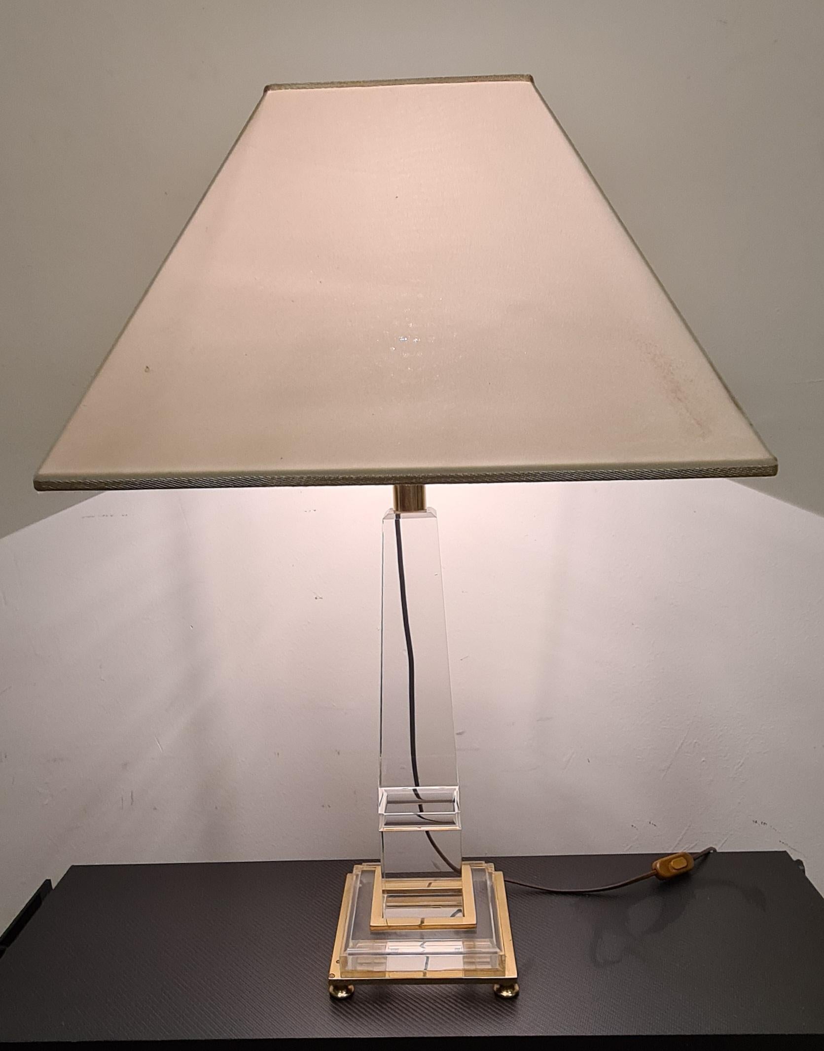 Obelisk Lamp by Sandro Petti Hollywood Regency Style For Sale 10