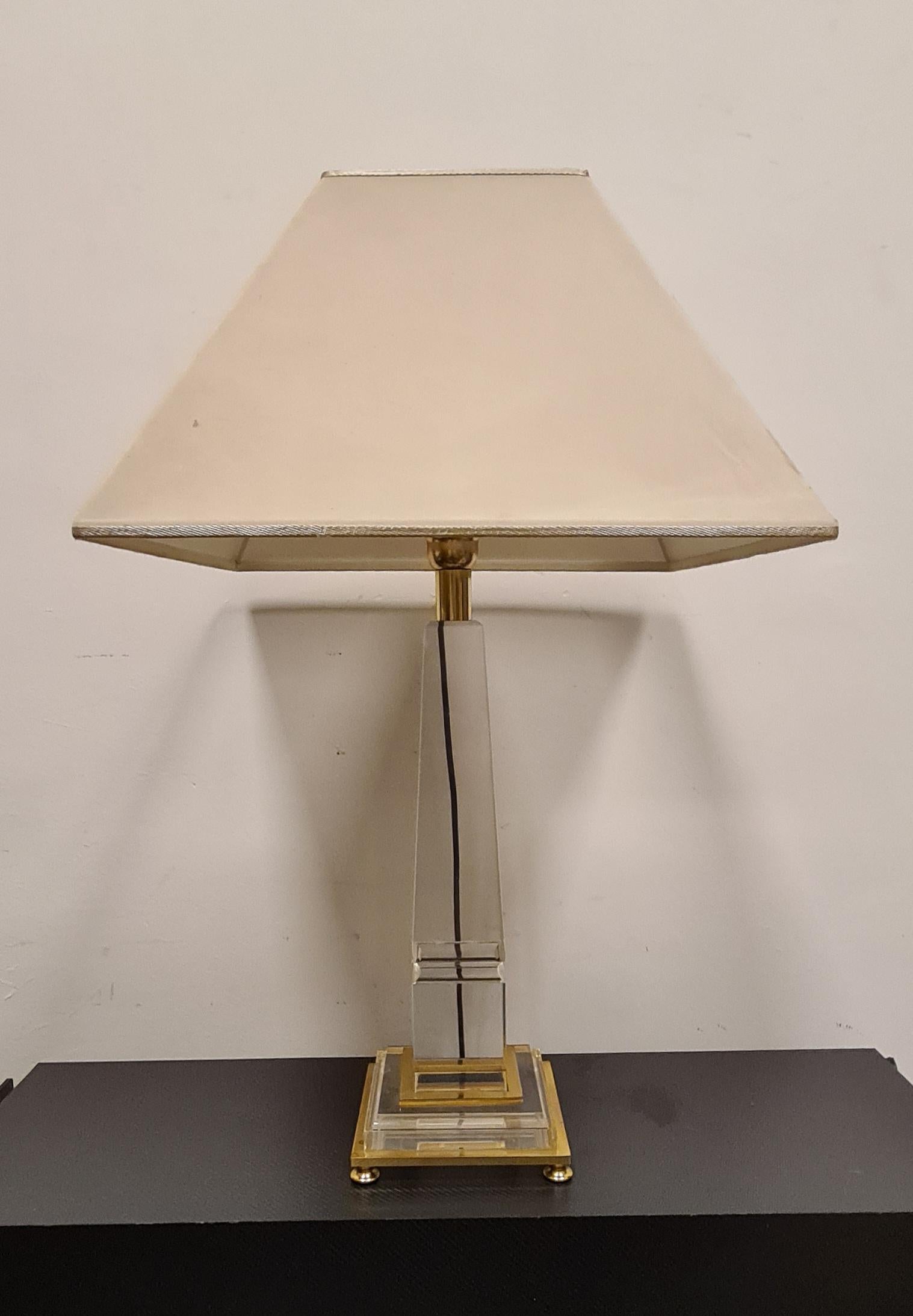 Italian Obelisk Lamp by Sandro Petti Hollywood Regency Style For Sale