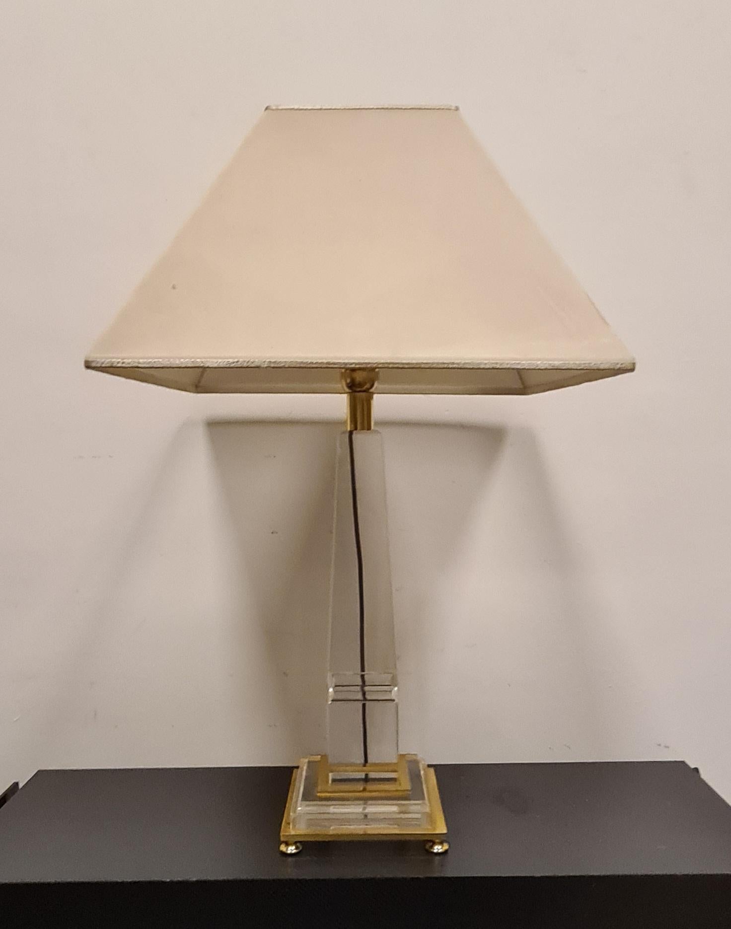 Obelisk Lamp by Sandro Petti Hollywood Regency Style In Good Condition For Sale In Torino, IT