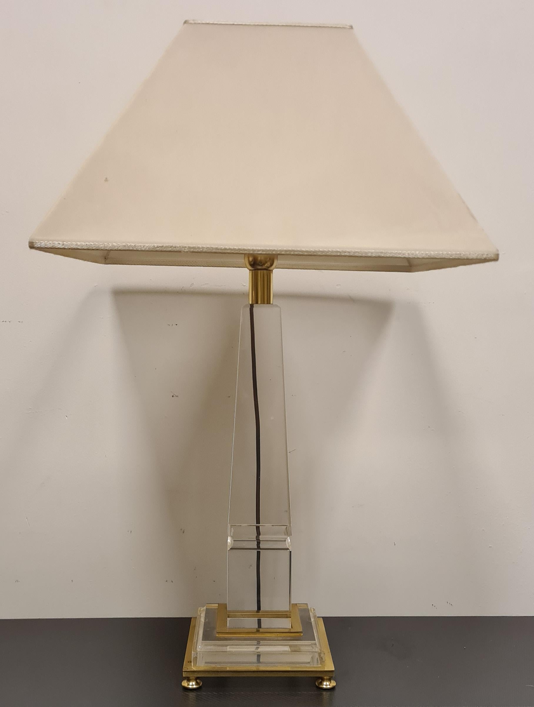 Late 20th Century Obelisk Lamp by Sandro Petti Hollywood Regency Style For Sale