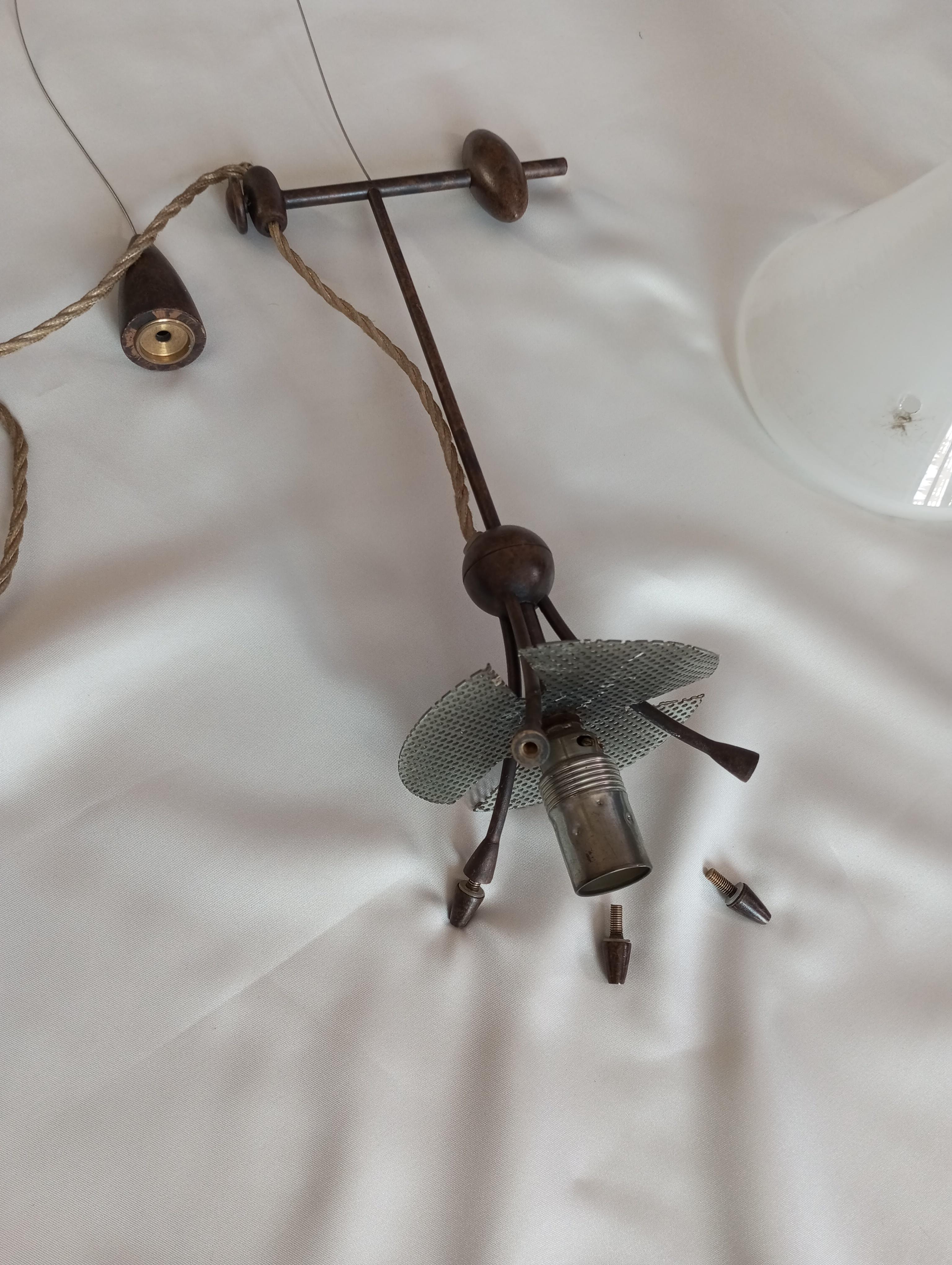 Lampe suspendue vintage en verre de Murano, Italie (1960s) en vente 8