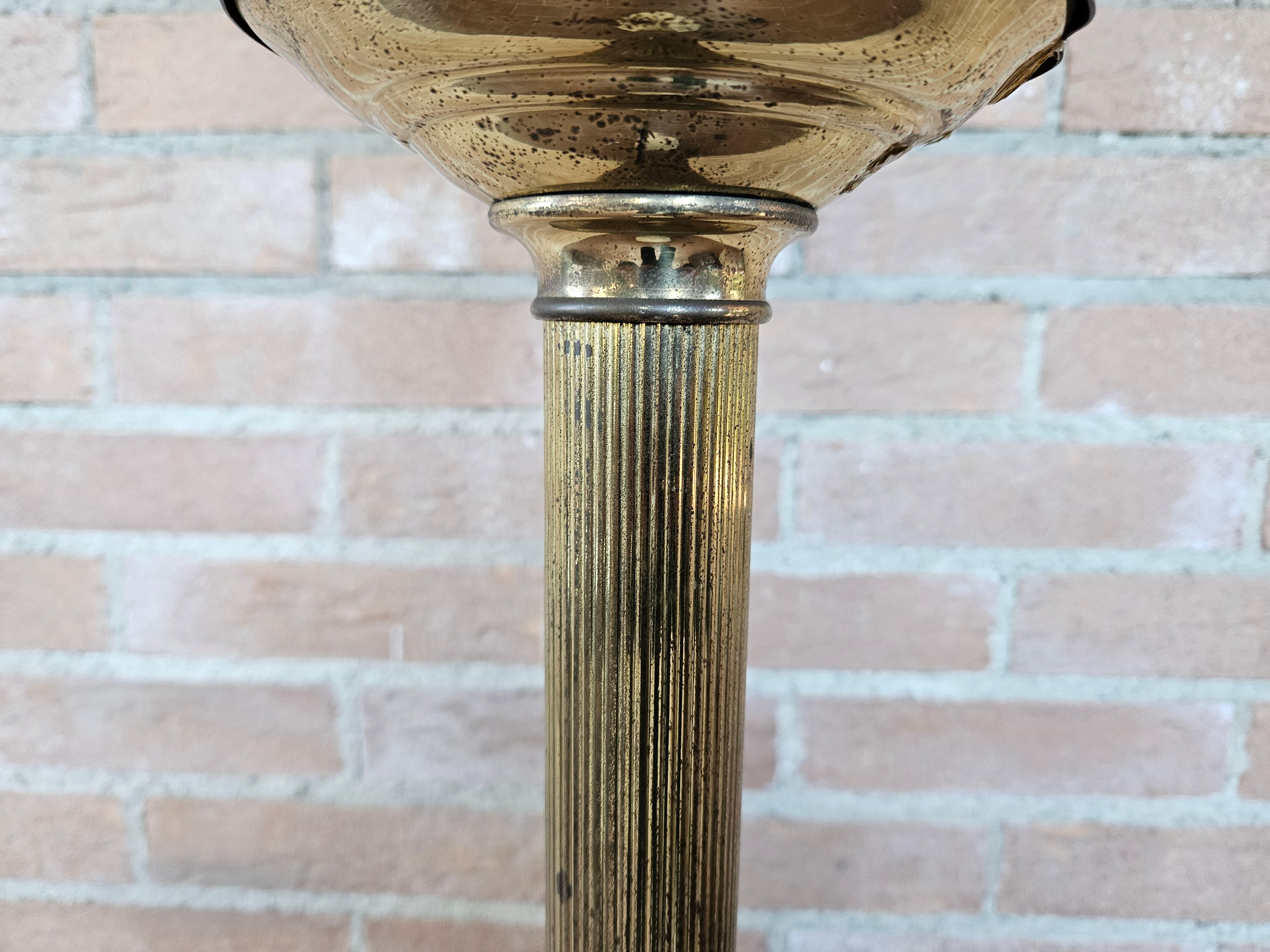 Floor lamp floor lamp made of glass, brass and marble 1980s For Sale 4